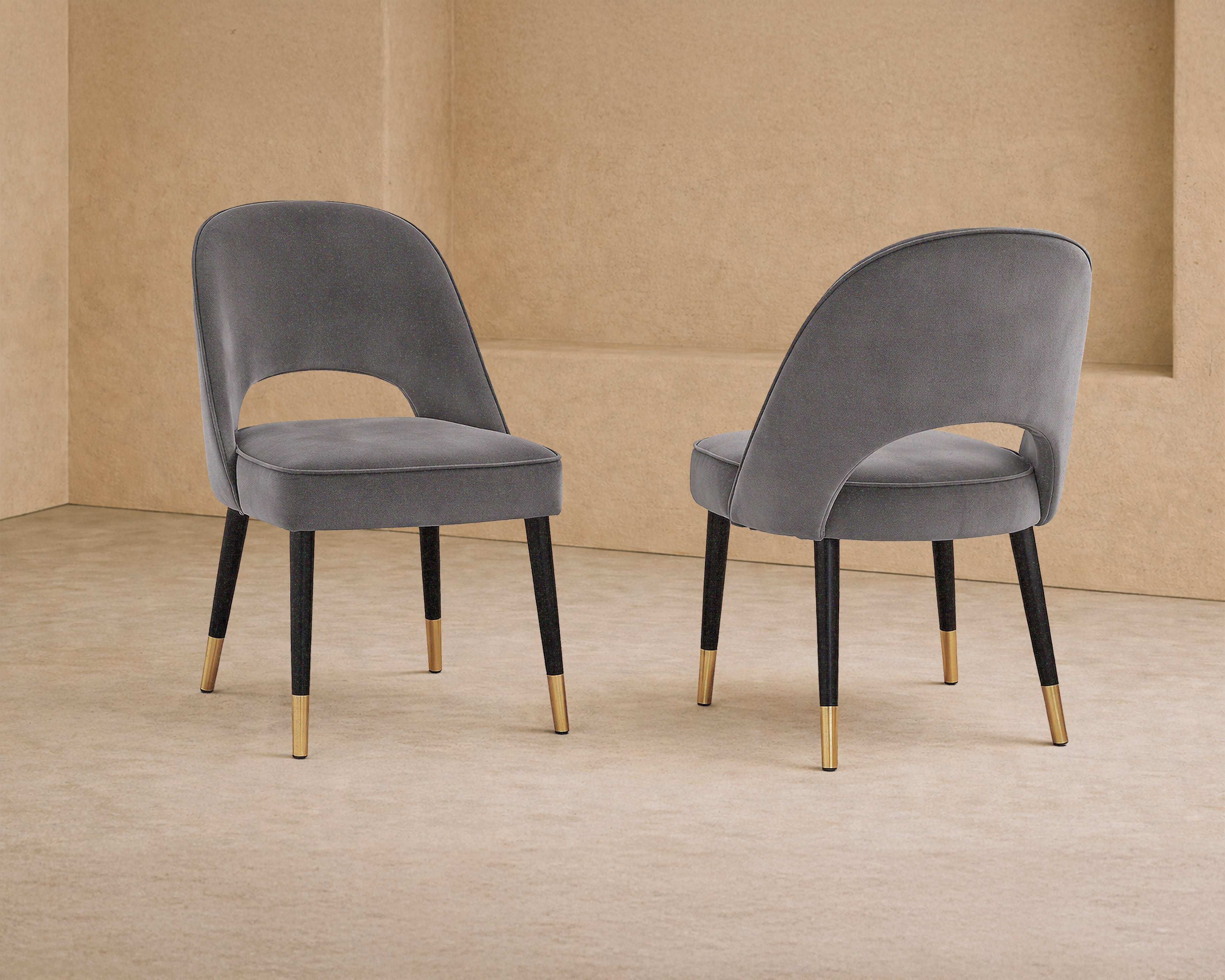 Yves Dining Chair set of 2 - Kaster II Slate Velvet