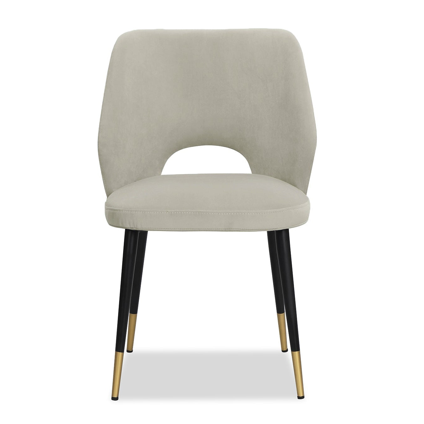 Set of 2 Jagger Kaster Light Grey Velvet Dining Chairs