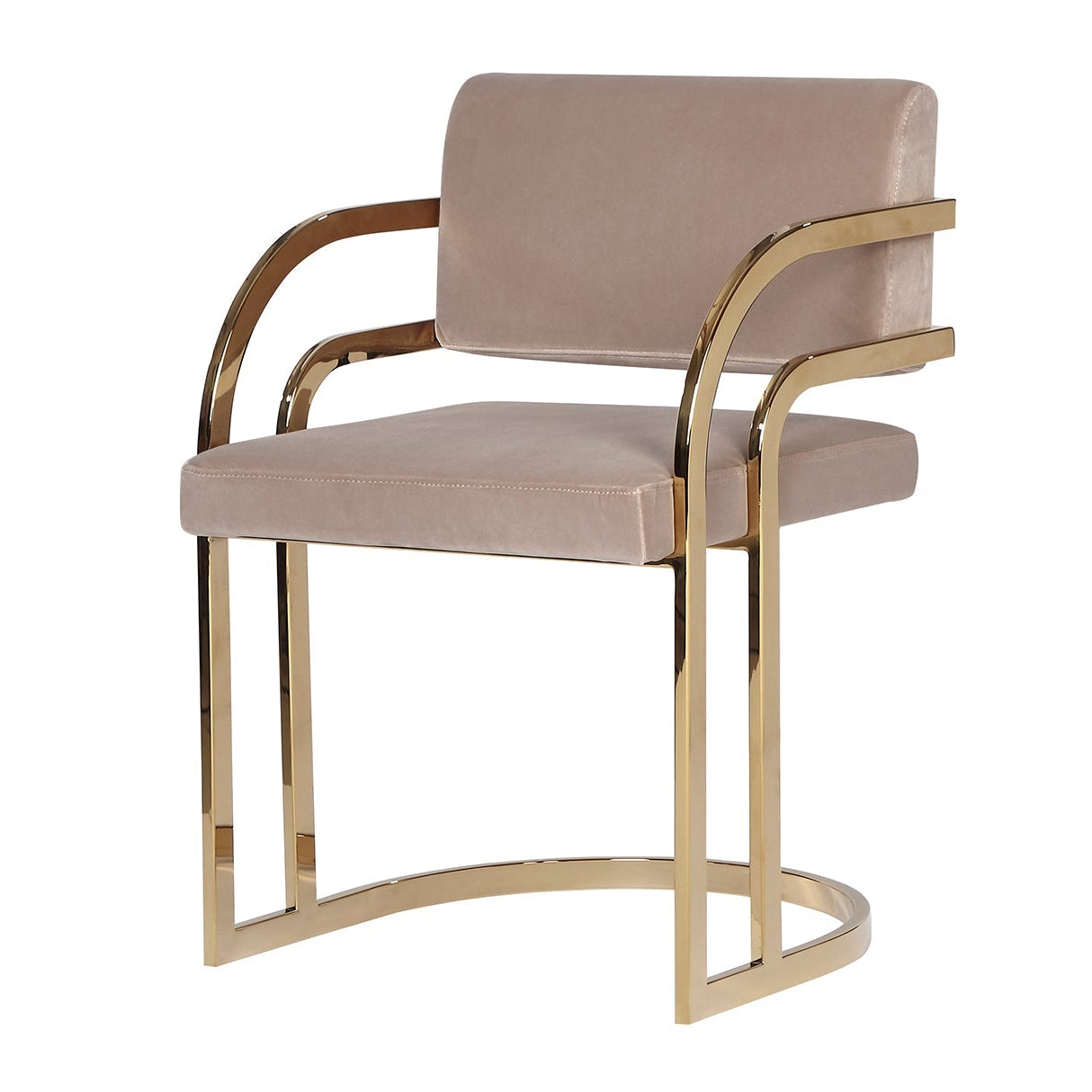 Dylan Gainsborough Mink Velvet & Brass Dining Chair
