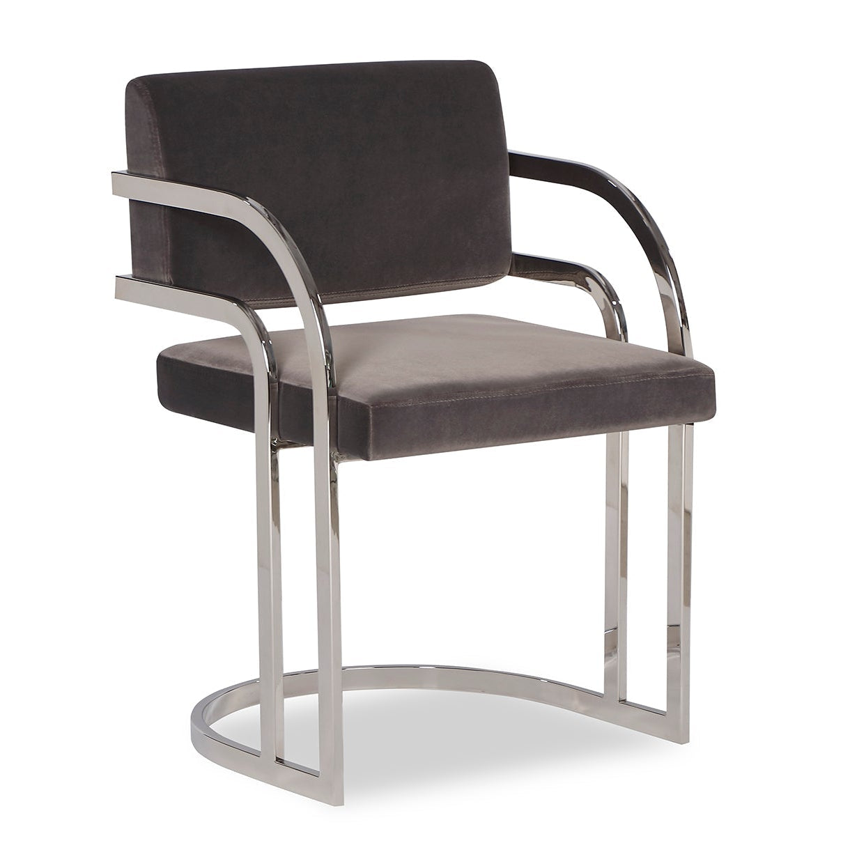 Dylan Gainsborough Grey Velvet & Steel Dining Chair