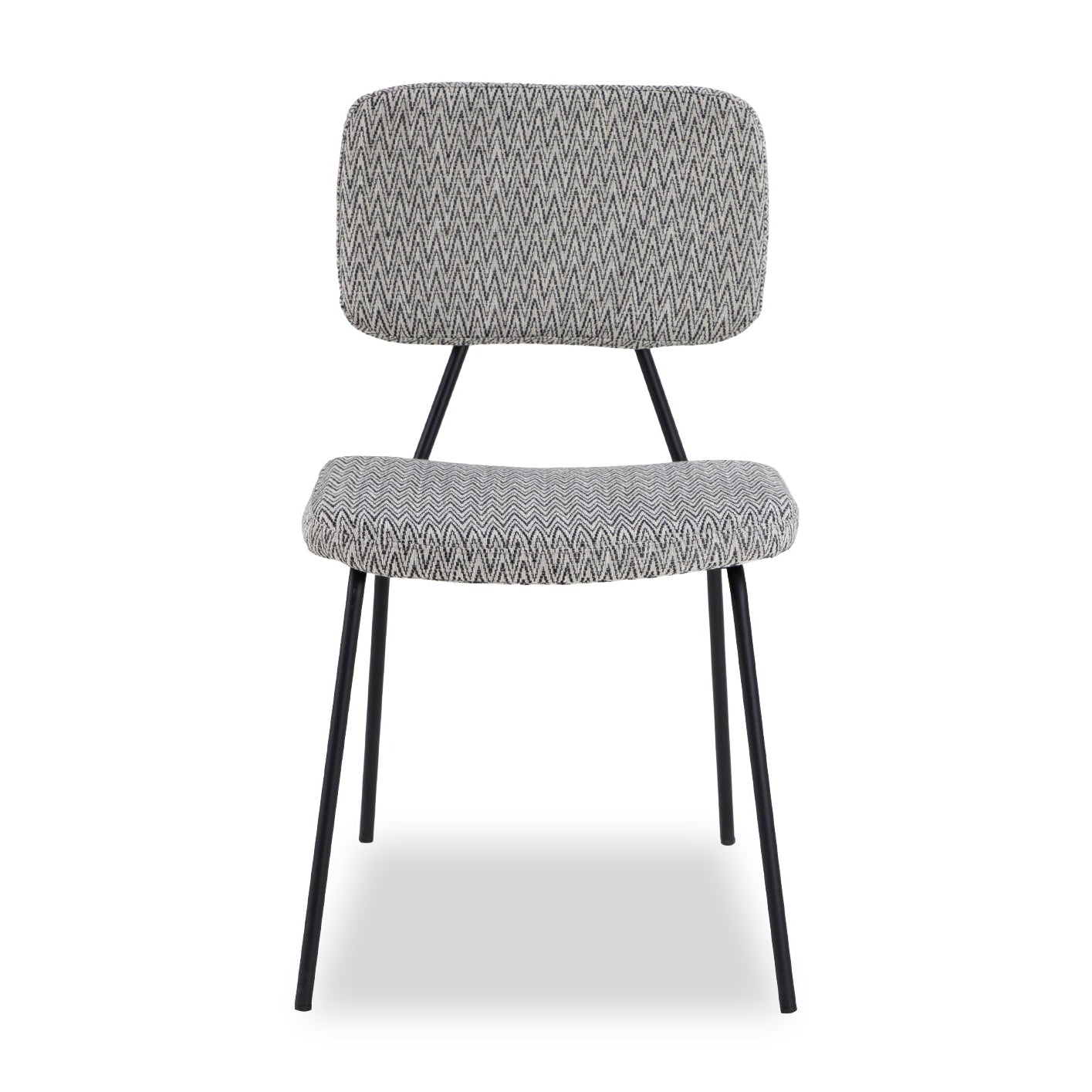 Set of 2 Tatini Emporio Pattern Linen Look Dining Chairs