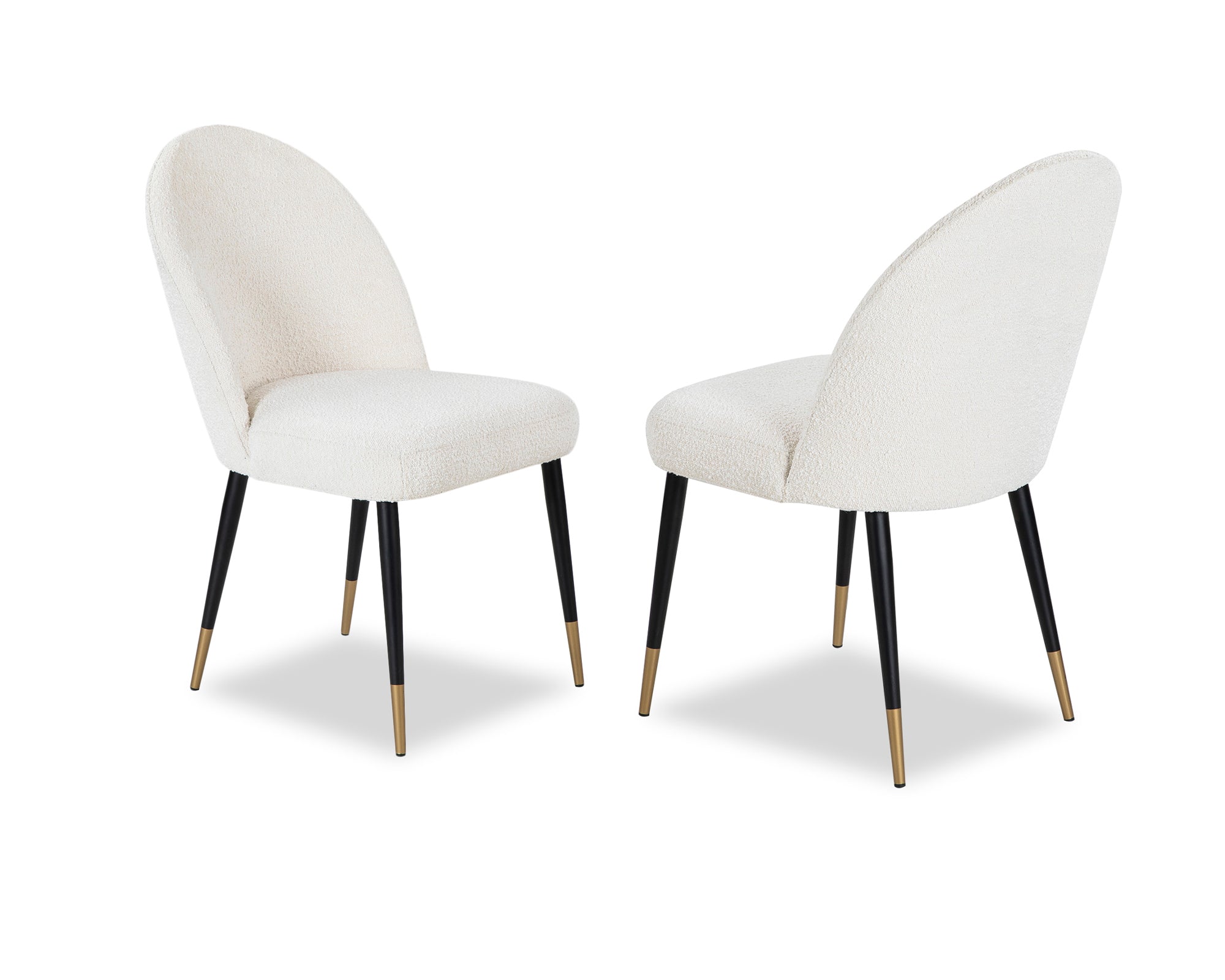 Set of 2 Alfa Dining Chairs - Sand Cream Boucle