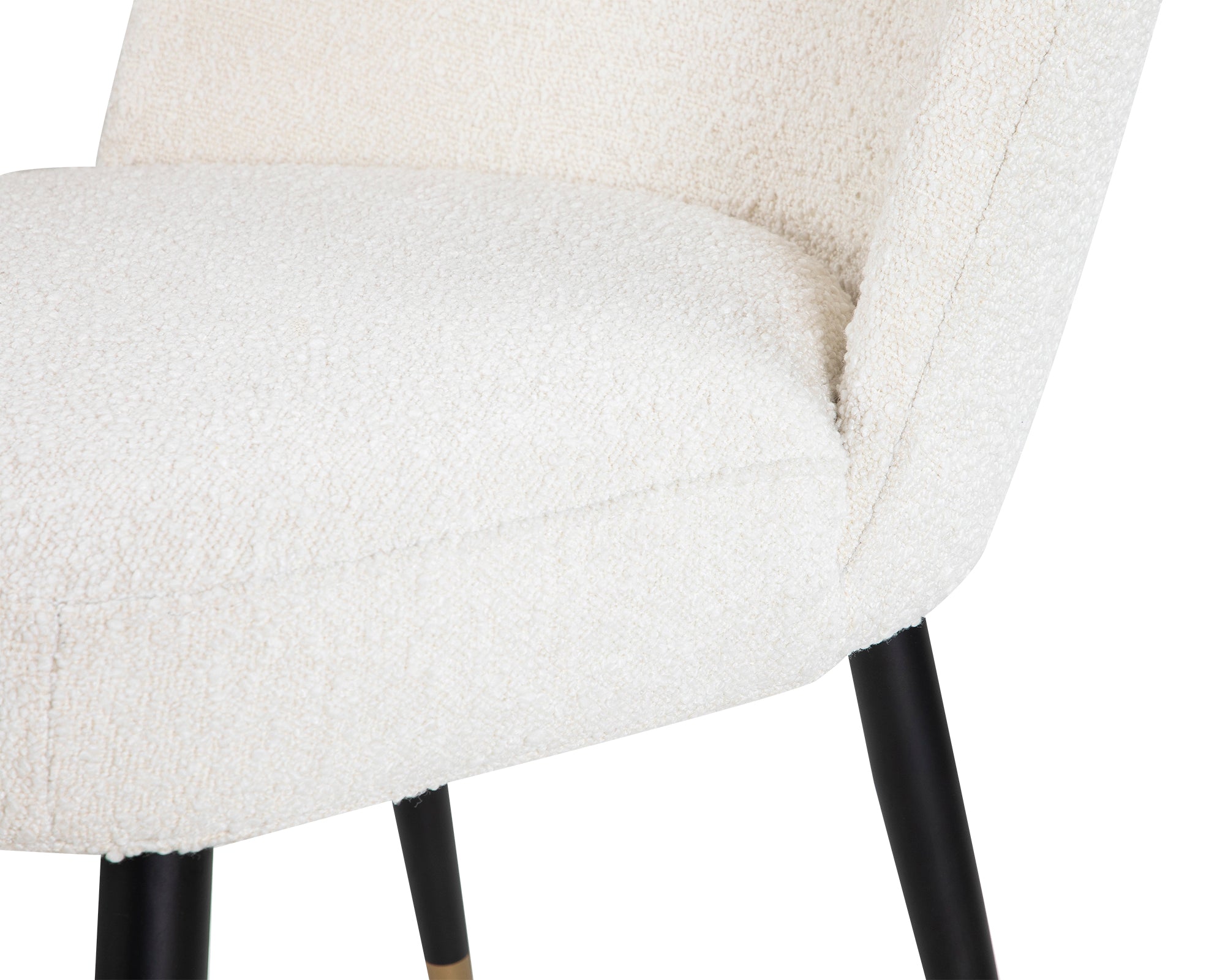 Set of 2 Alfa Dining Chairs - Sand Cream Boucle
