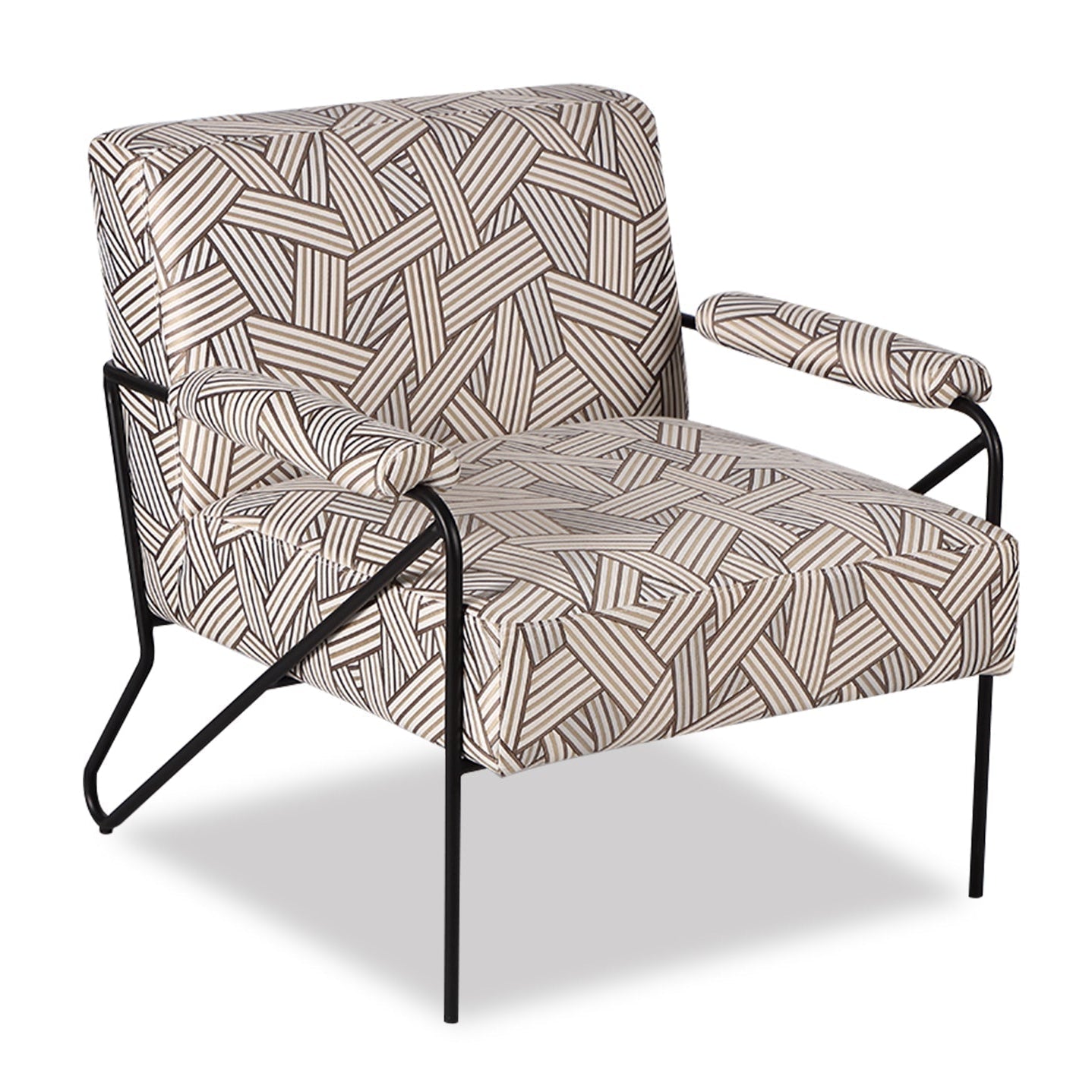 Kemper Geo Beige Linen Look Armchair