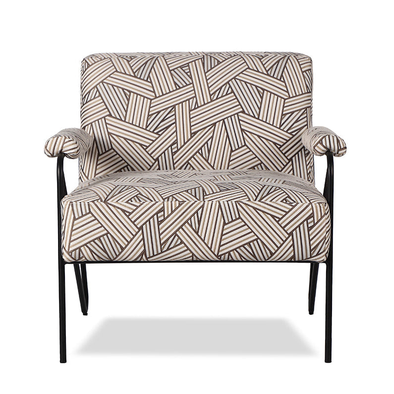 Kemper Geo Beige Linen Look Armchair