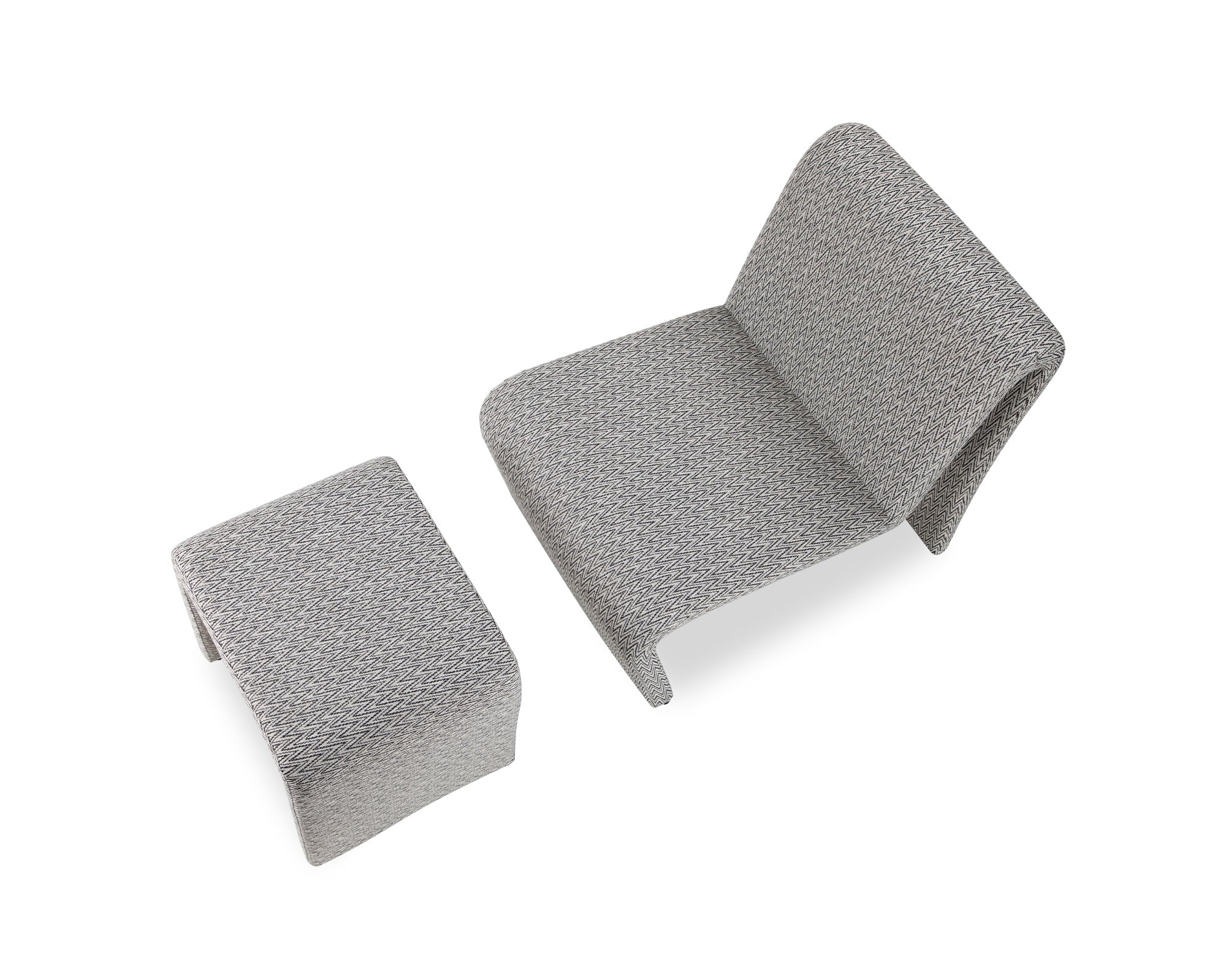 Mahak Low Stool - Emporio Pattern Fabric