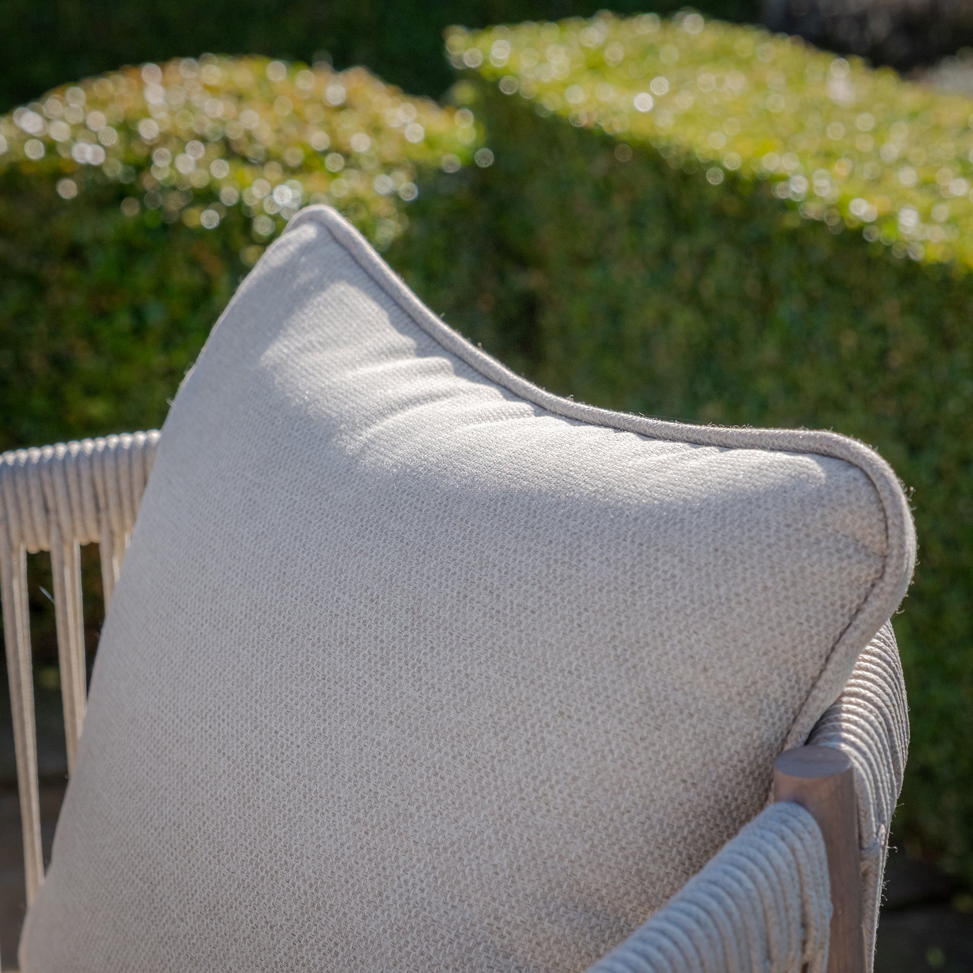 Havana Natural Linen Square Outdoor Dining Set | 4 Seater