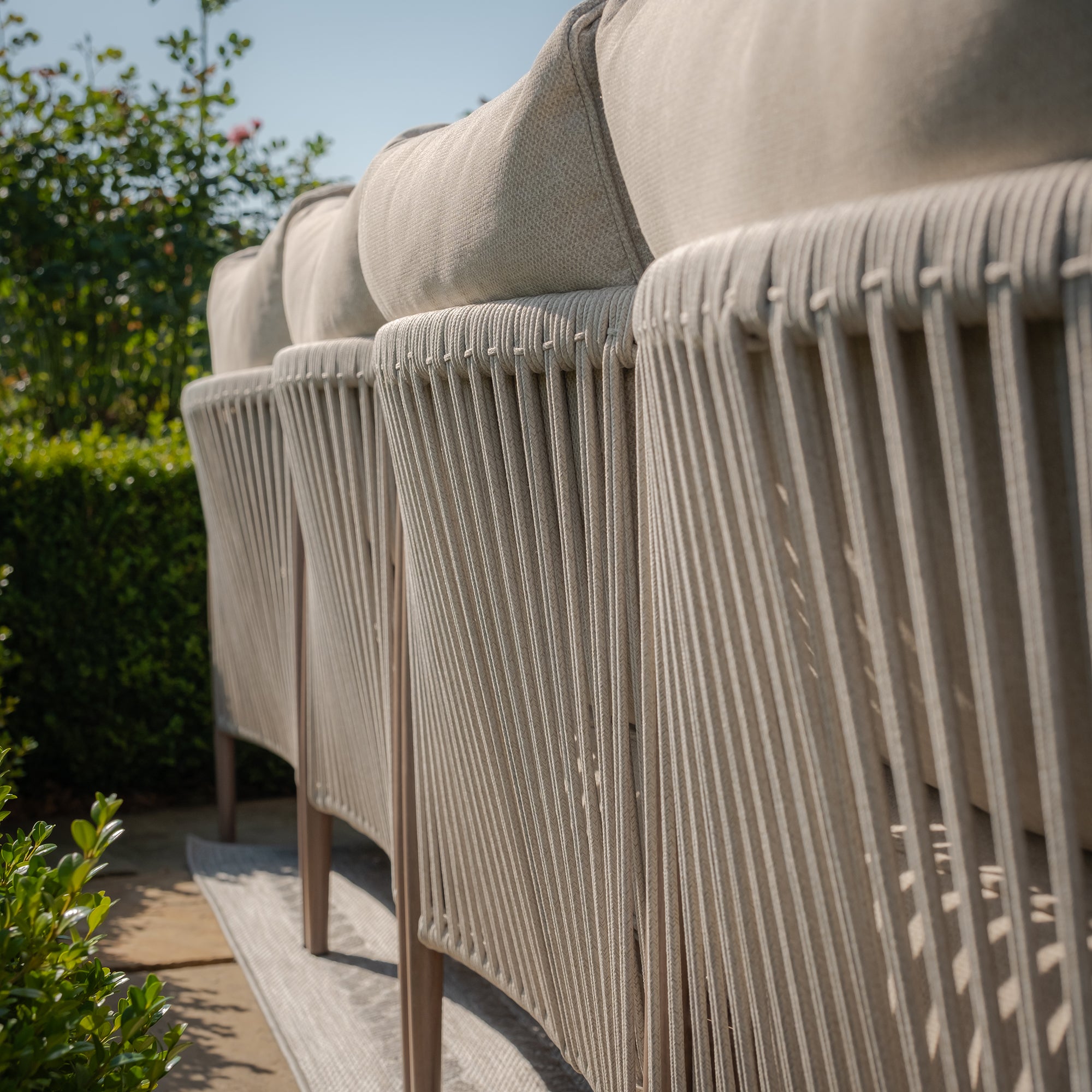 Havana Natural Linen Outdoor Corner Sofa Set Large