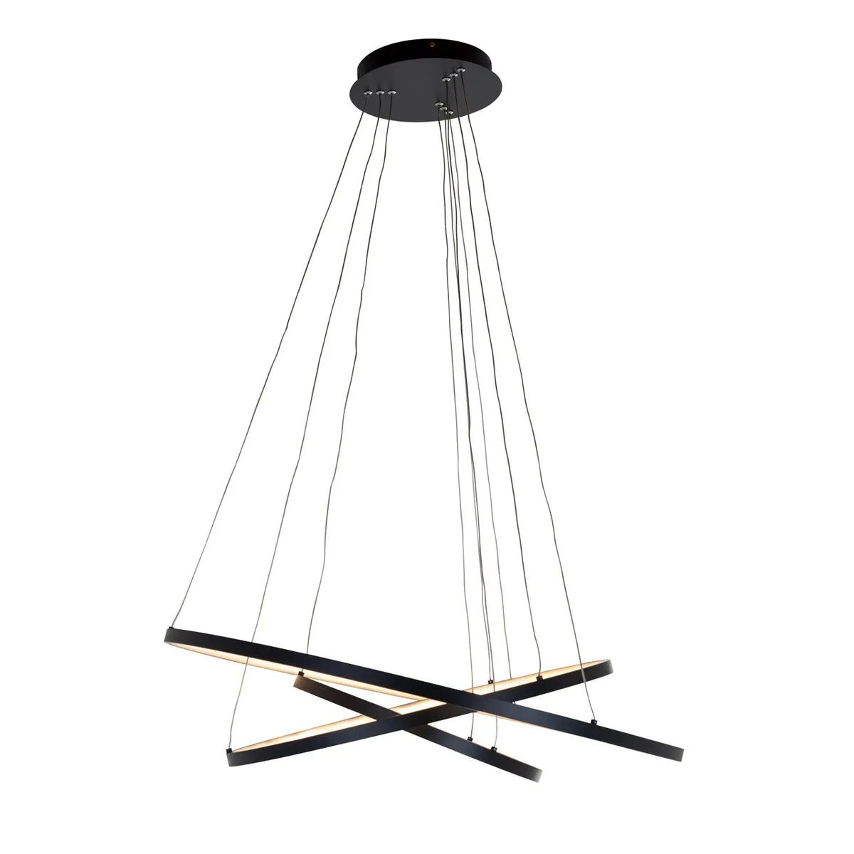 Richmond Interiors Amira Black Triple Halo Led Ceiling Pendant Light