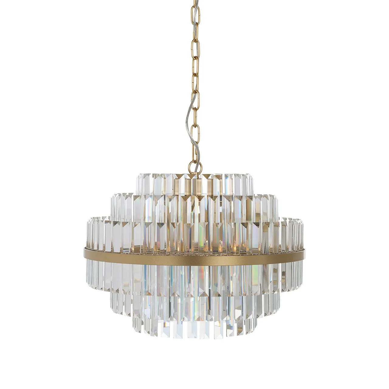 Richmond Interiors Desire Brushed Gold Crystal Glass Chandelier Small