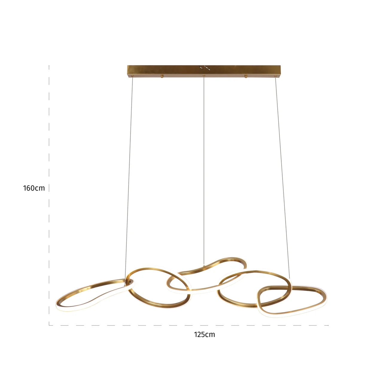 Richmond Interiors Flyn Brushed Gold Loops Led Pendant Light