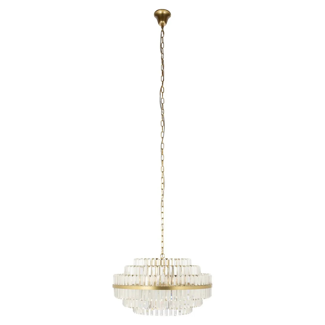 Richmond Interiors Desire Brushed Gold Crystal Glass Chandelier Medium
