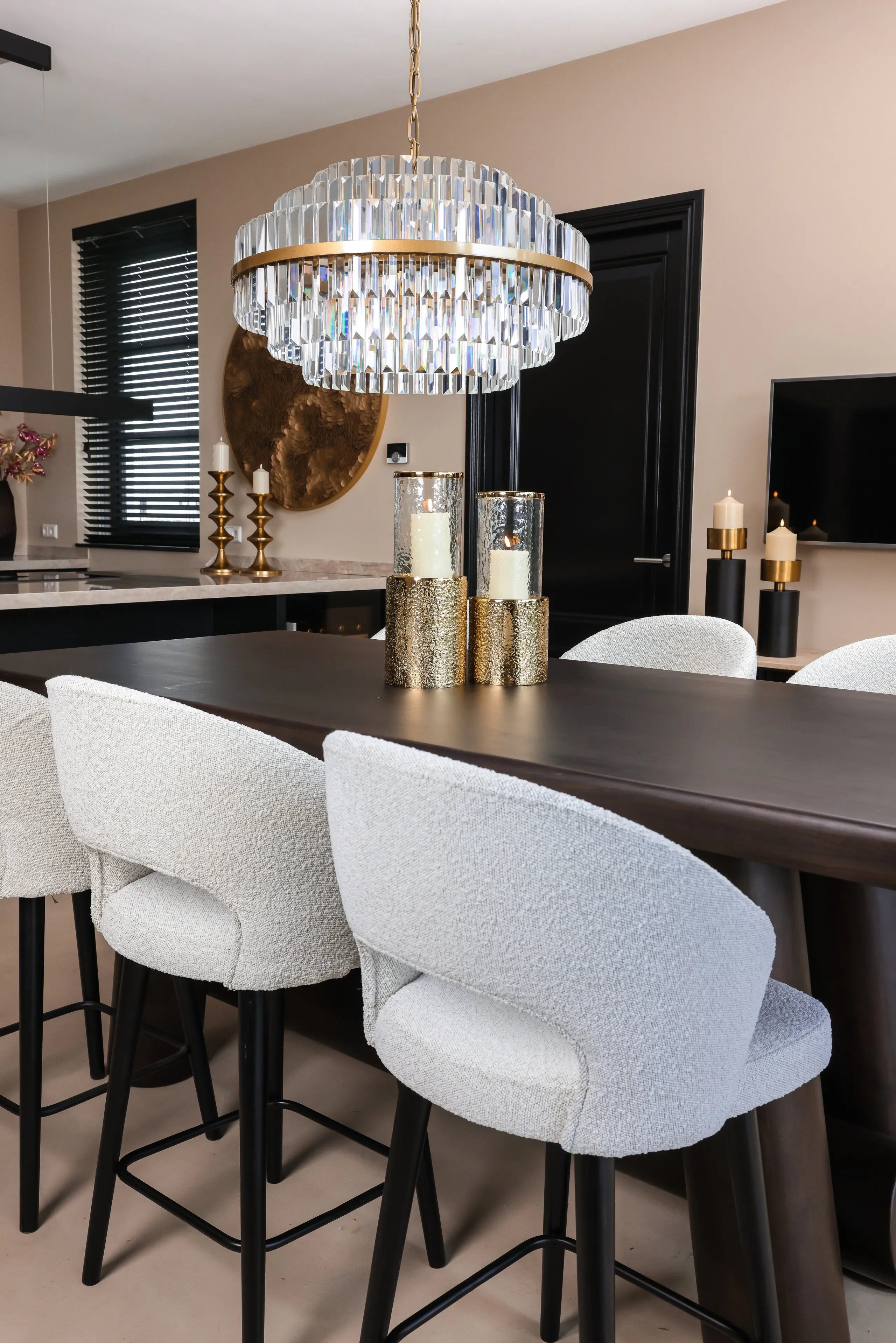 Richmond Interiors Menara Walnut Brown Acacia Wood Counter Table