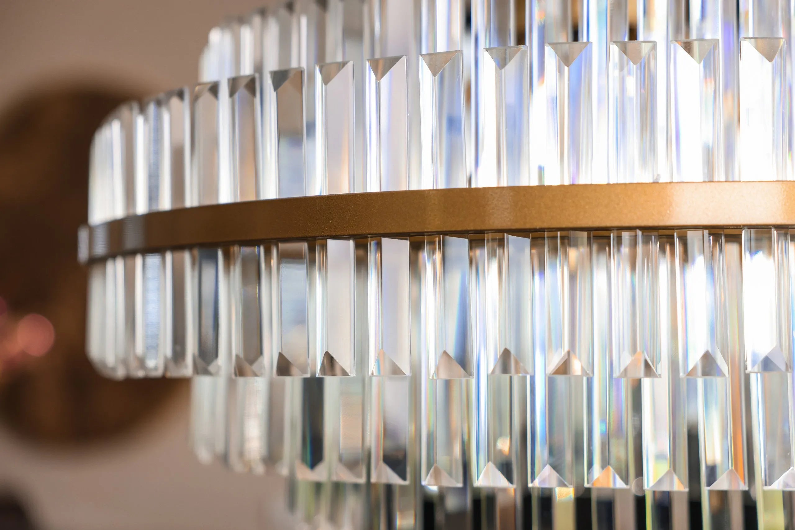 Richmond Interiors Desire Brushed Gold Crystal Glass Chandelier Large