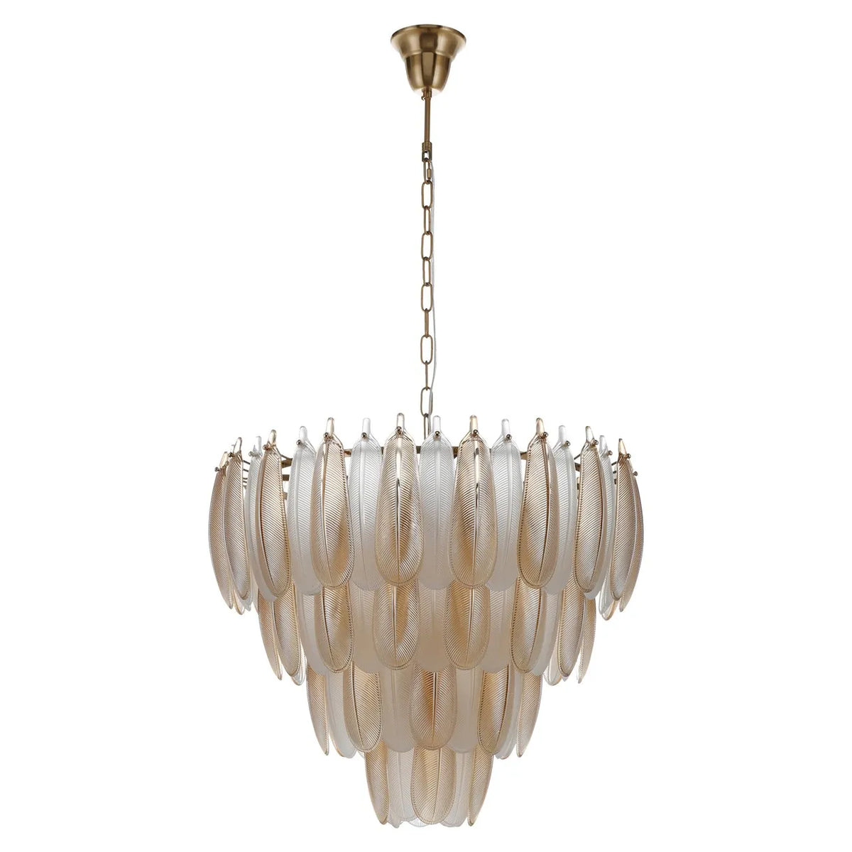 Richmond Interiors Chloe Gold Glass Palm Leaf Chandelier