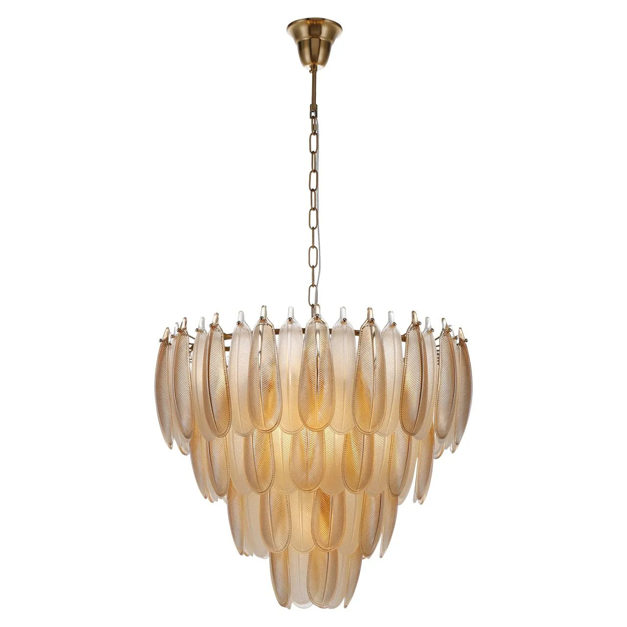 Richmond Interiors Chloe Gold Glass Palm Leaf Chandelier