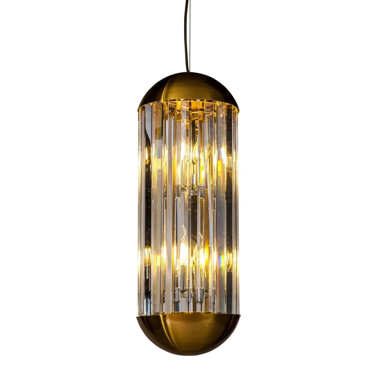 Richmond Interiors Sila Bronze Crystal Glass Pendant Light
