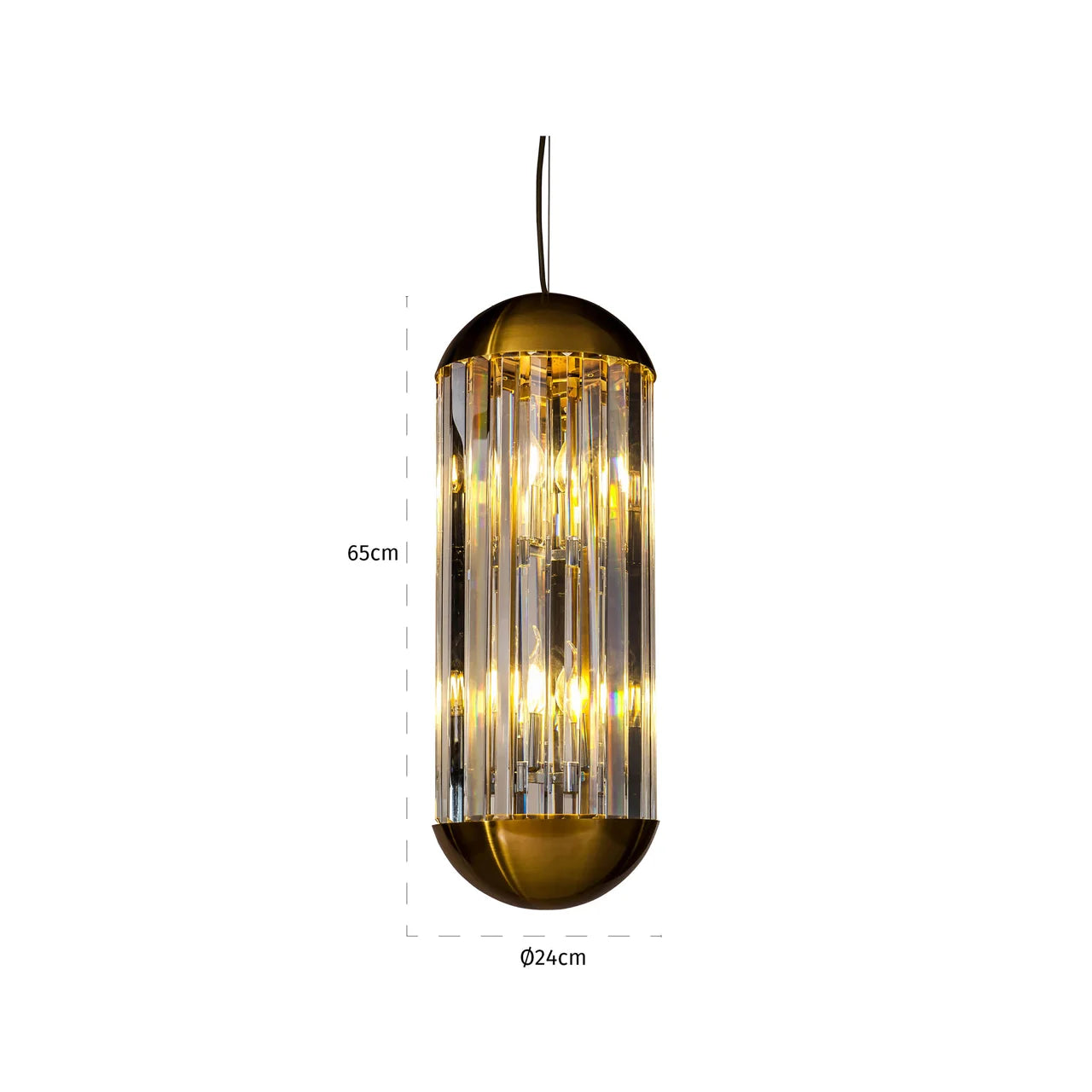 Richmond Interiors Sila Bronze Crystal Glass Pendant Light
