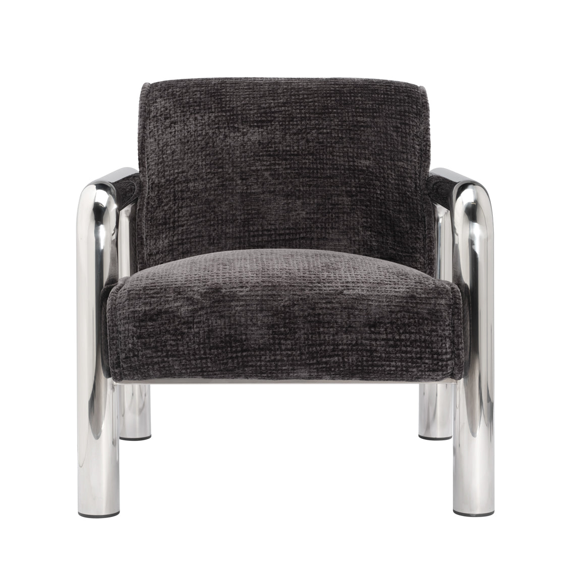 Haider Black Velvet & Chrome Armchair