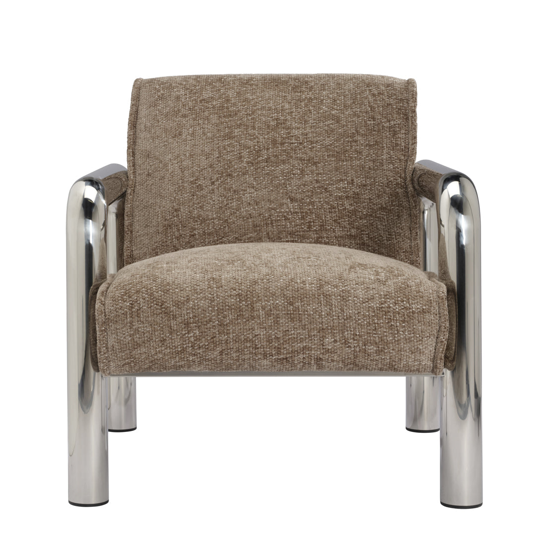 Haider Light Brown Tweed & Chrome Armchair