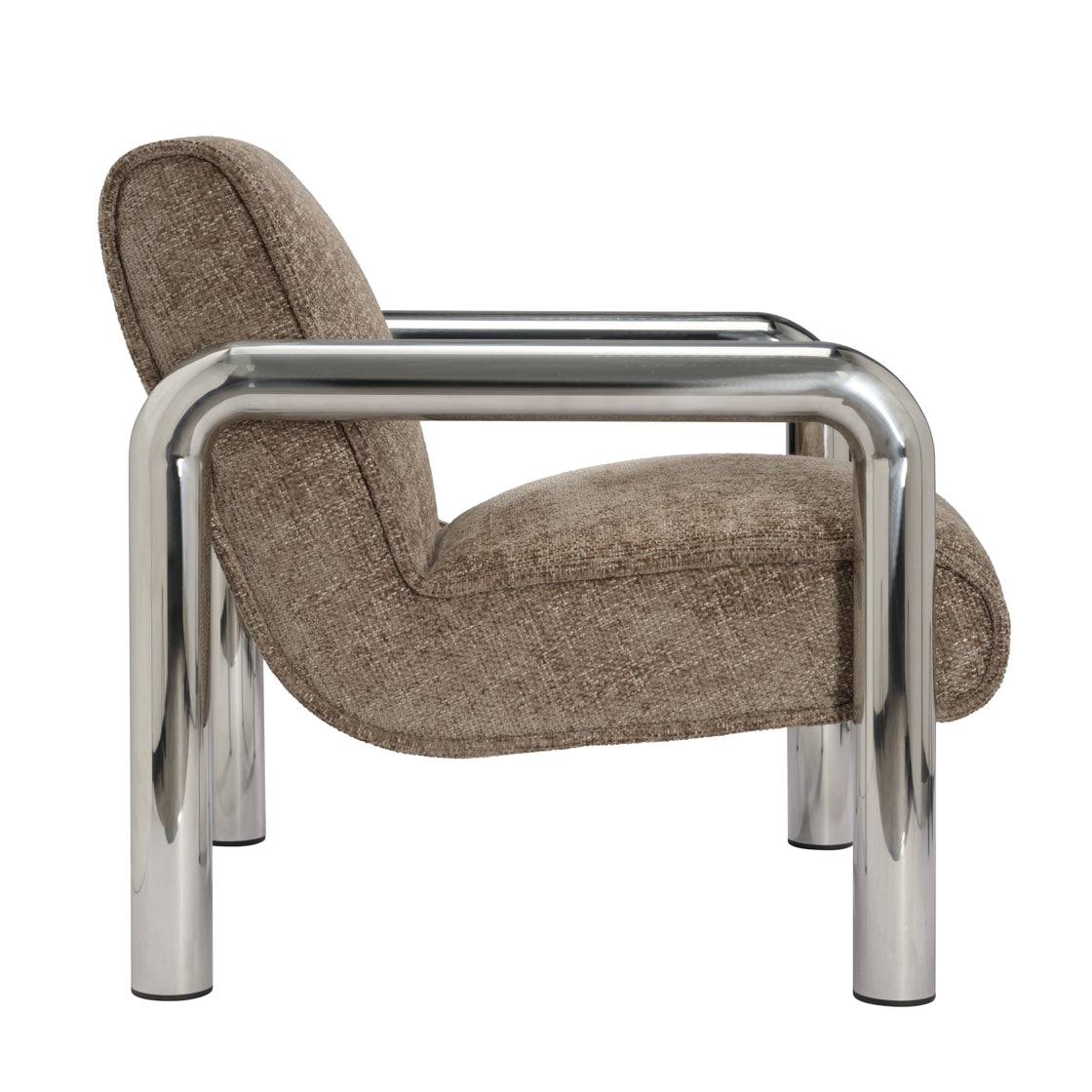 Haider Light Brown Tweed & Chrome Armchair