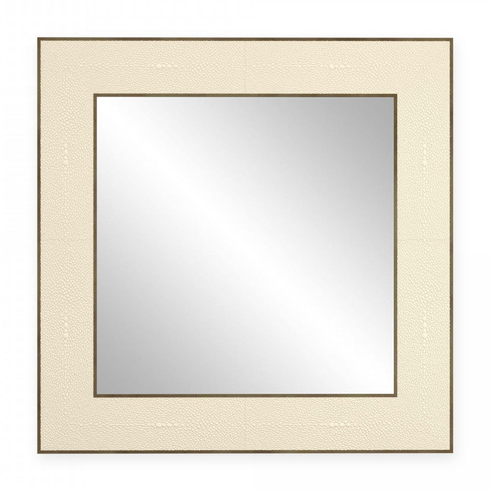 DI Designs Hampton Ivory Shagreen & Gold Square Wall Mirror
