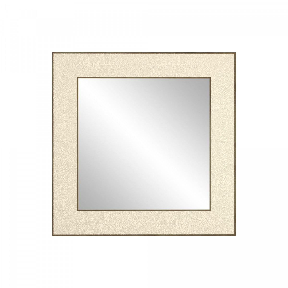 DI Designs Hampton Ivory Shagreen & Gold Square Wall Mirror