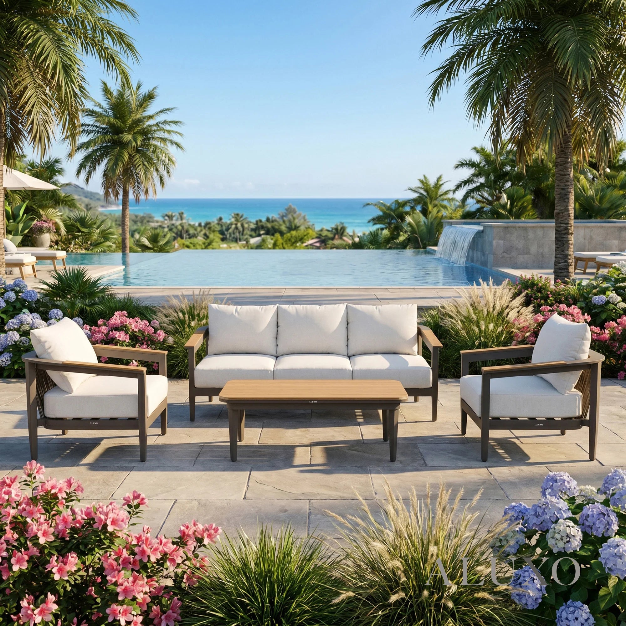 Hemera Outdoor Range - Wood - 5 Seater Lounge Set