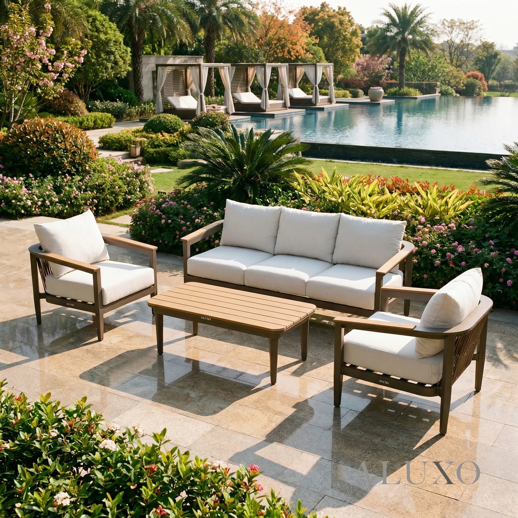 Hemera Outdoor Range - Wood - 5 Seater Lounge Set
