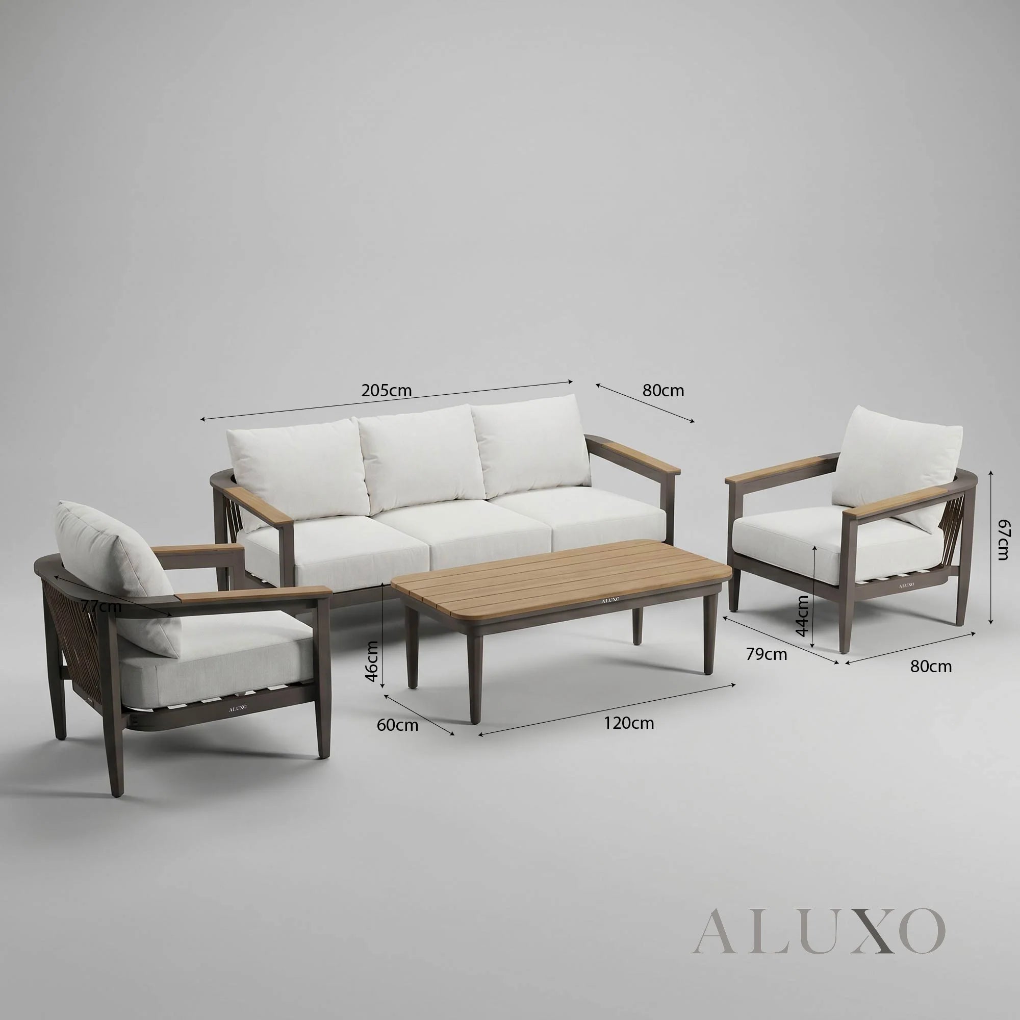 Hemera Outdoor Range - Wood - 5 Seater Lounge Set
