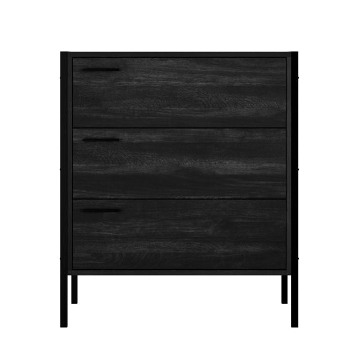 Hoxton Black Wood Chest of Drawers | 3 Drawers