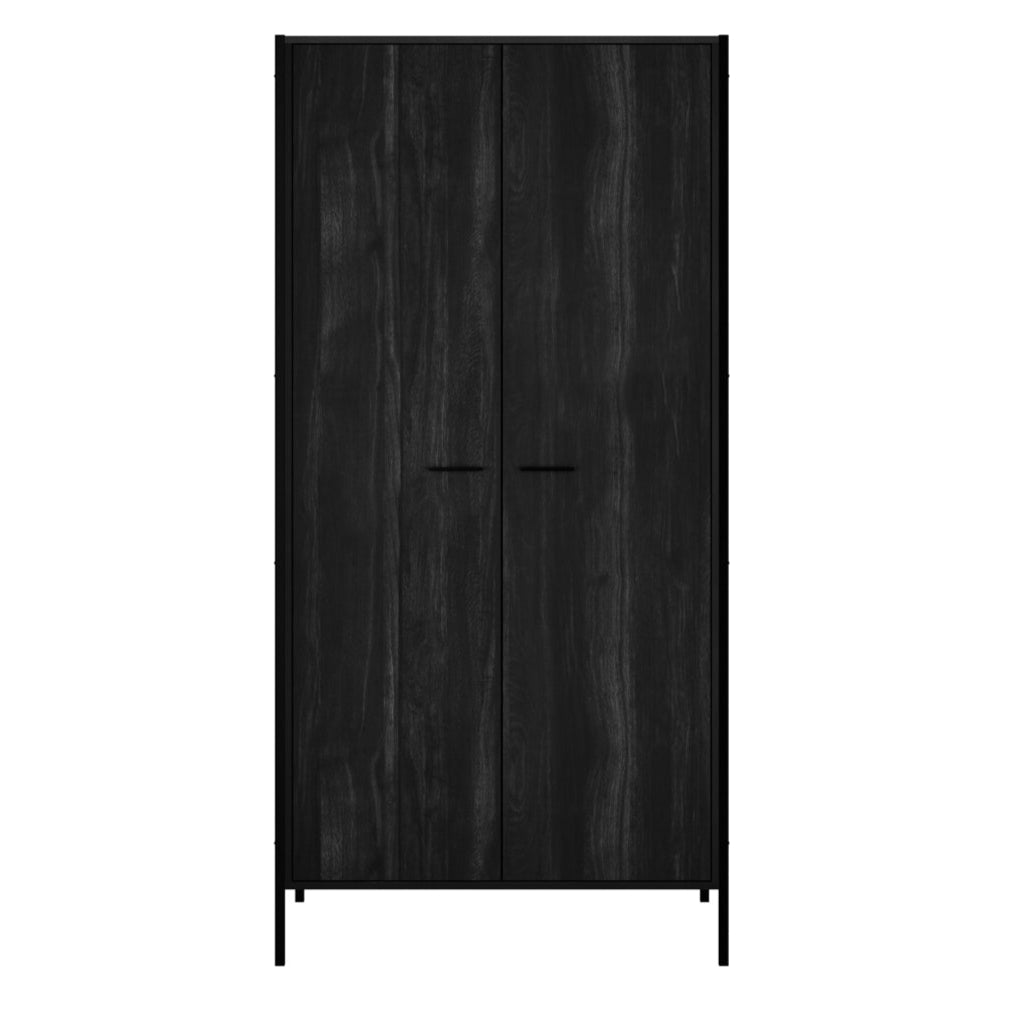 Hoxton Black Wood Double Wardrobe
