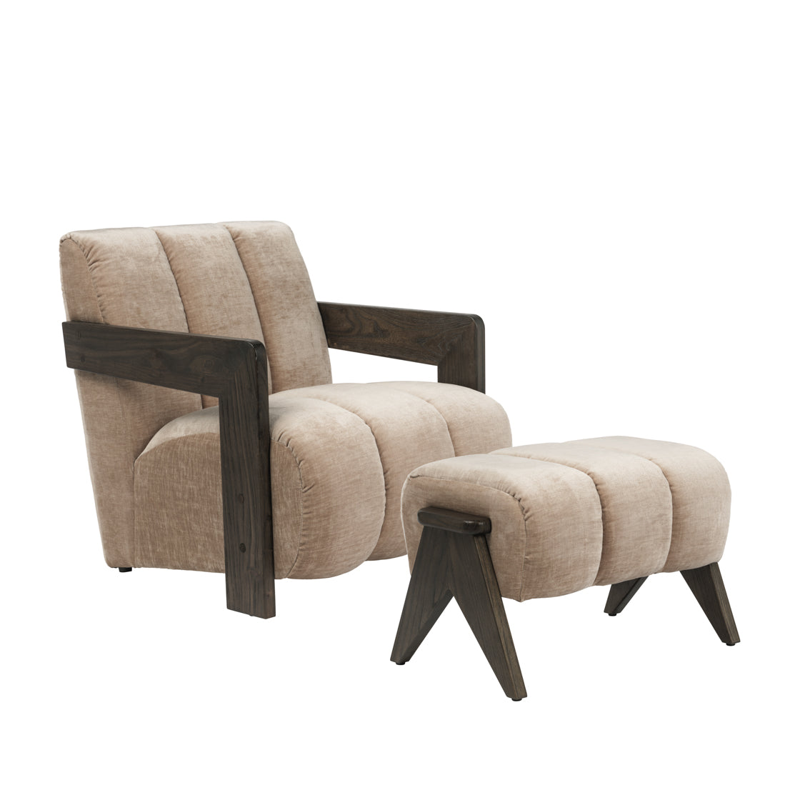 Hudson Porcelain Chair and Foot Stool lifestyle