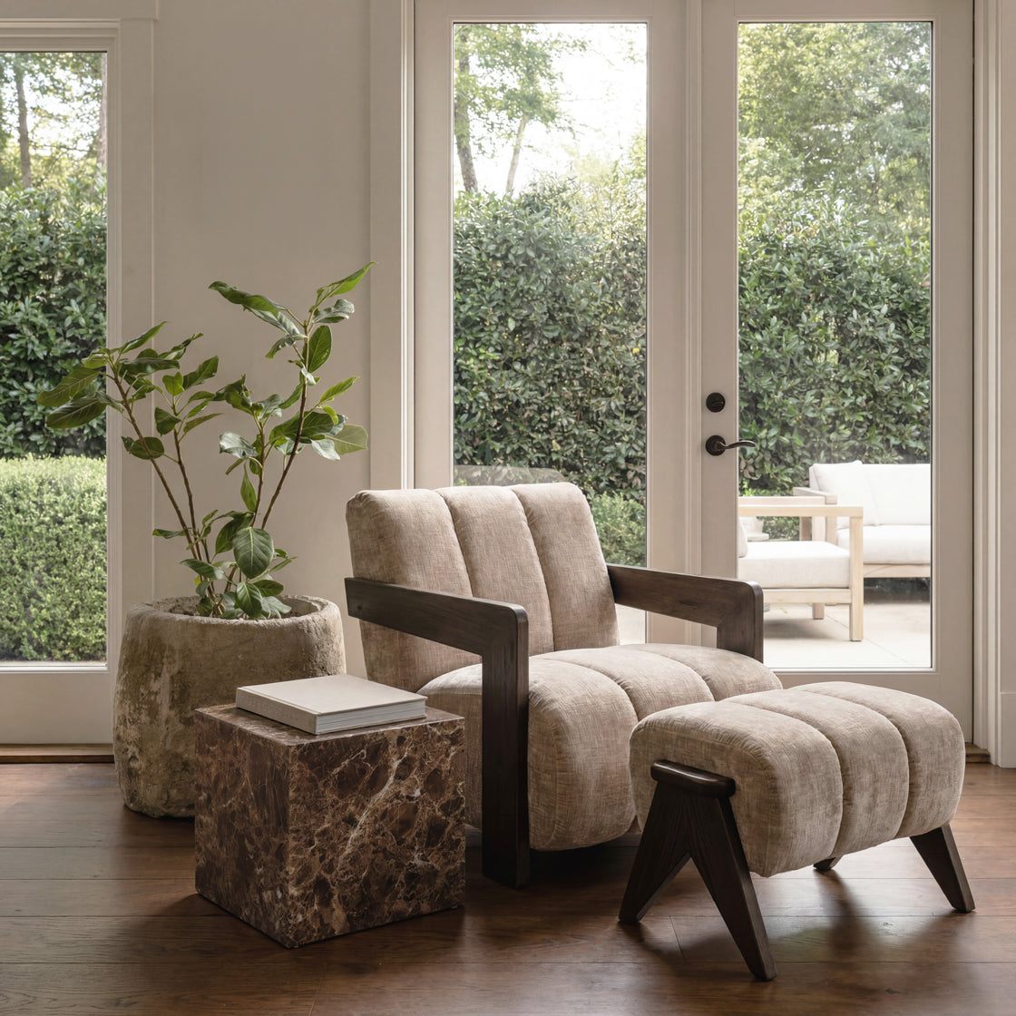 Hudson Porcelain Foot Stool lifestyle