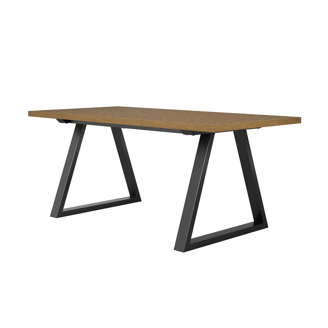 Hyde Black & Dark Whiskey Wood Herringbone Dining Table | 8 Seater