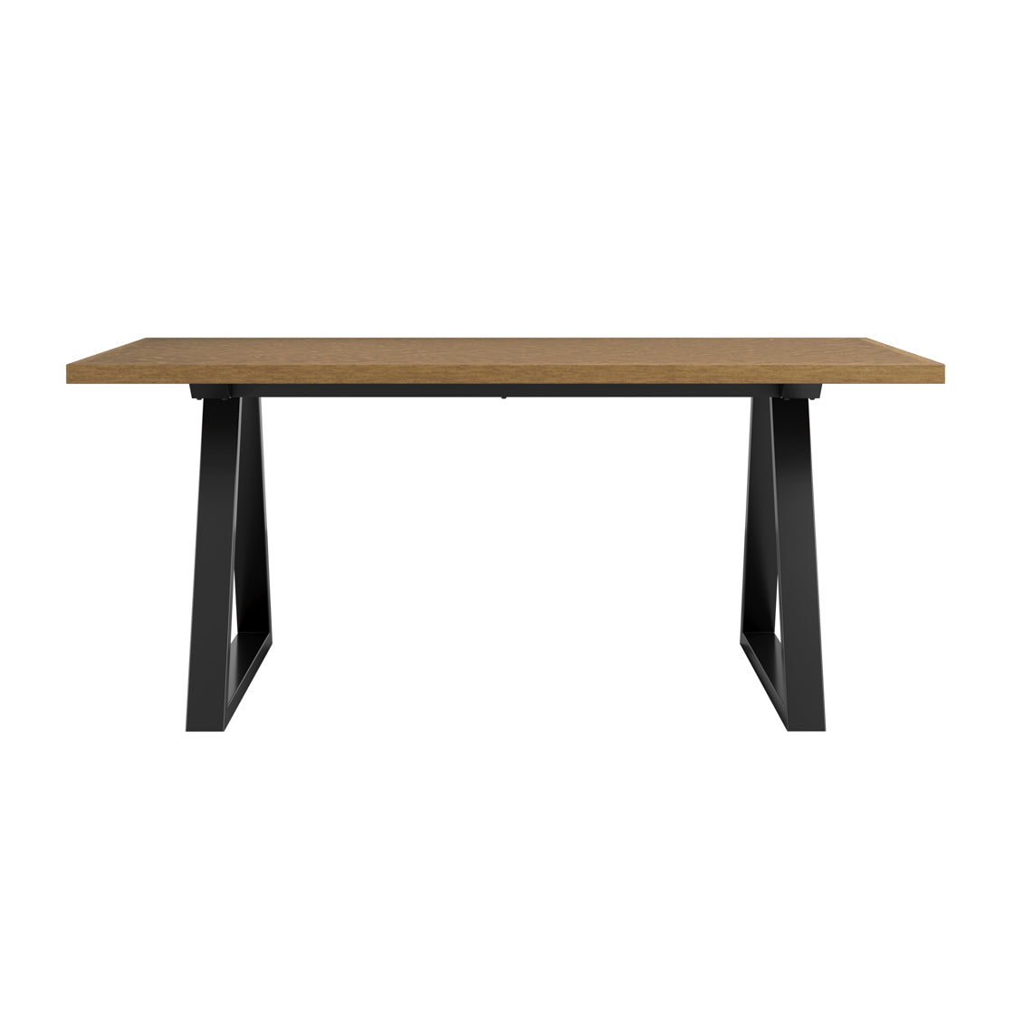 Hyde Black & Dark Whiskey Wood Herringbone Dining Table 180cm
