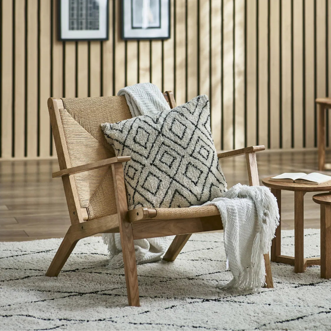 Barley Natural Oak Wood & Rope Accent Chair