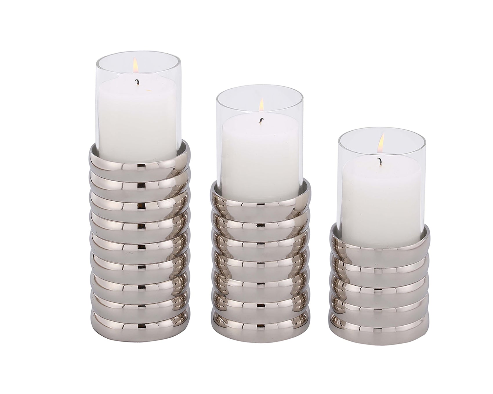 Pillar Holder Nickel Plated Candle Holder Large
