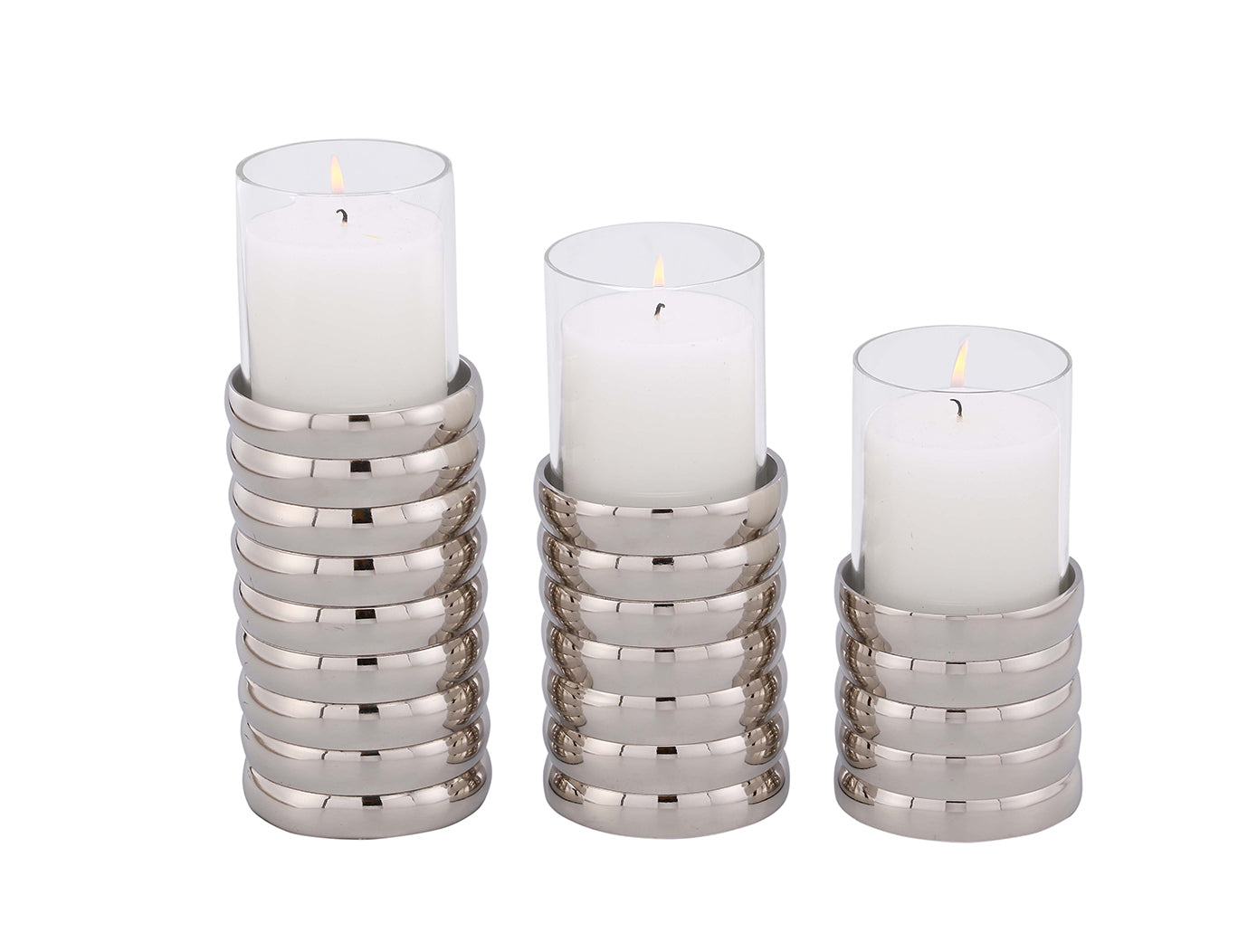 Pillar Holder Nickel Plated Candle Holder Small