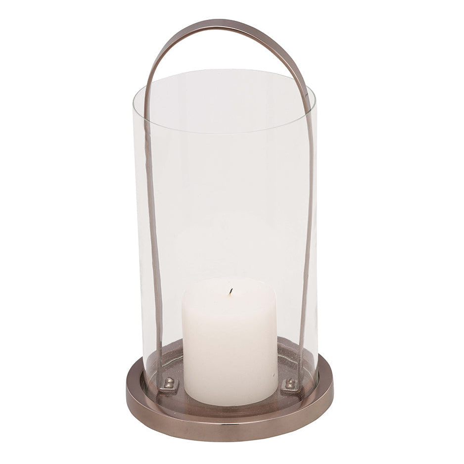 Glass Aged Bronze Candle Holder