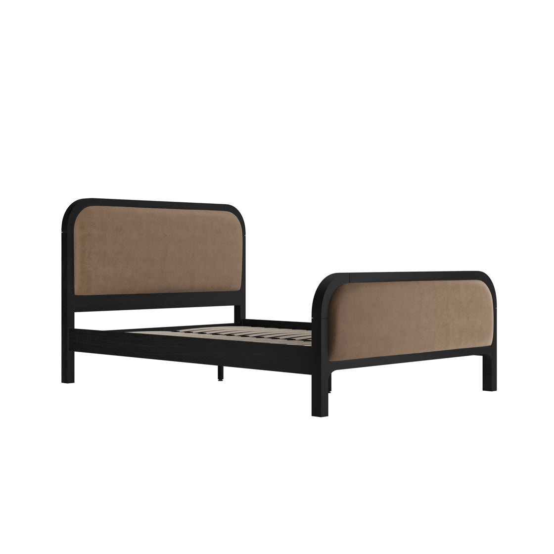 Ines Mole Brown Velvet Double Bed