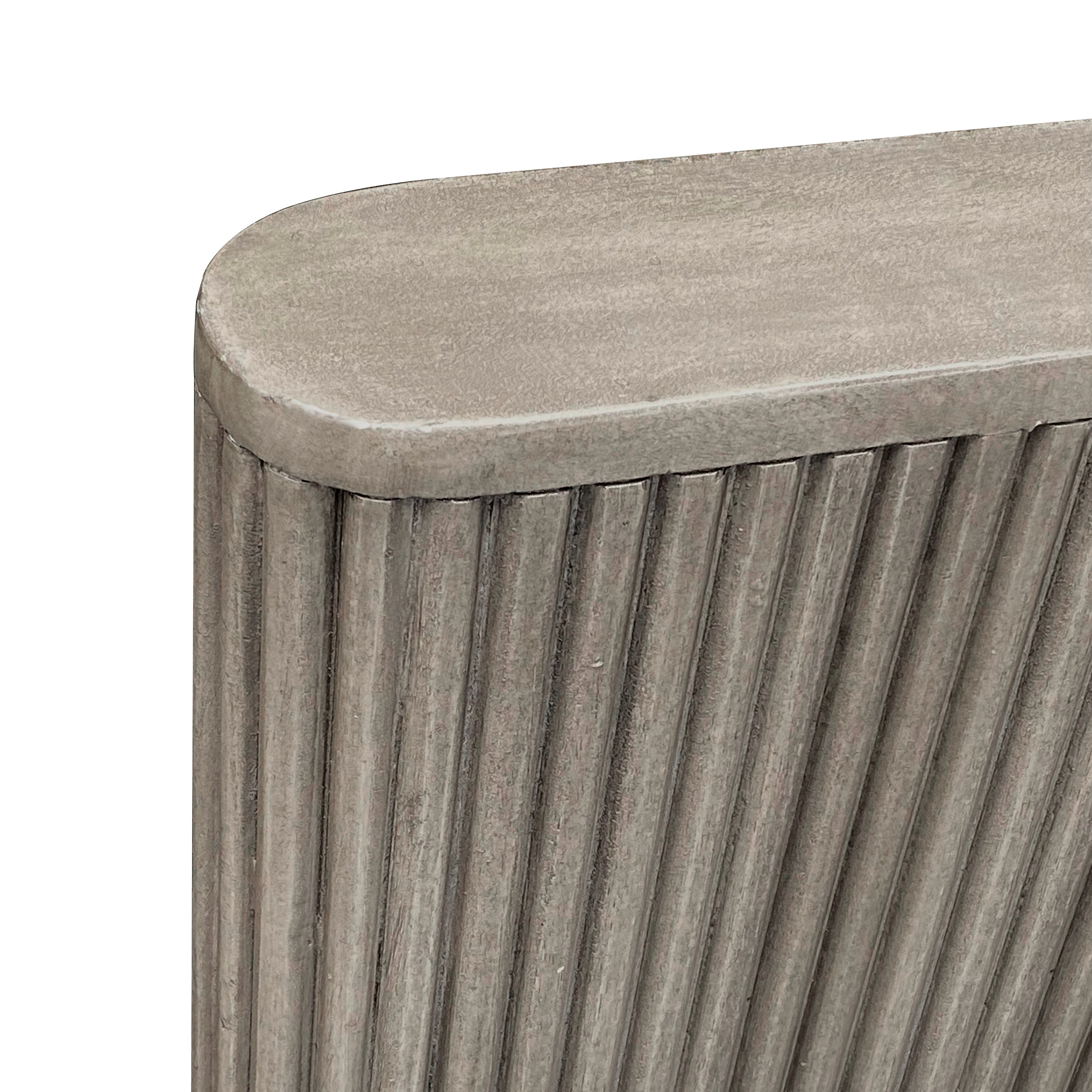 Monroe Grey Ribbed Mango Wood King Size Bed