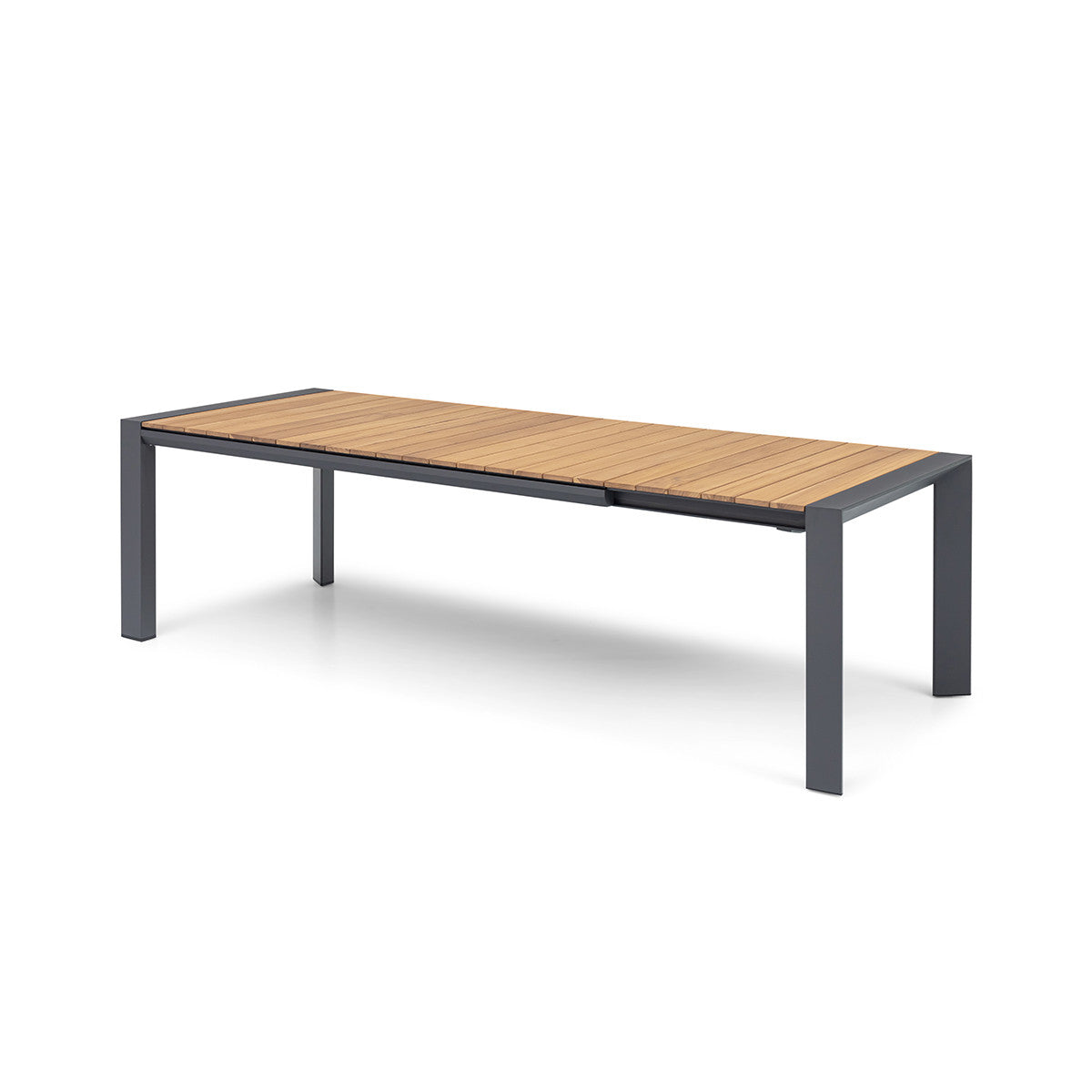 Jakarta Teak Rectangular Extending Dining Table with Milan Dining Chairs - Cool Linen