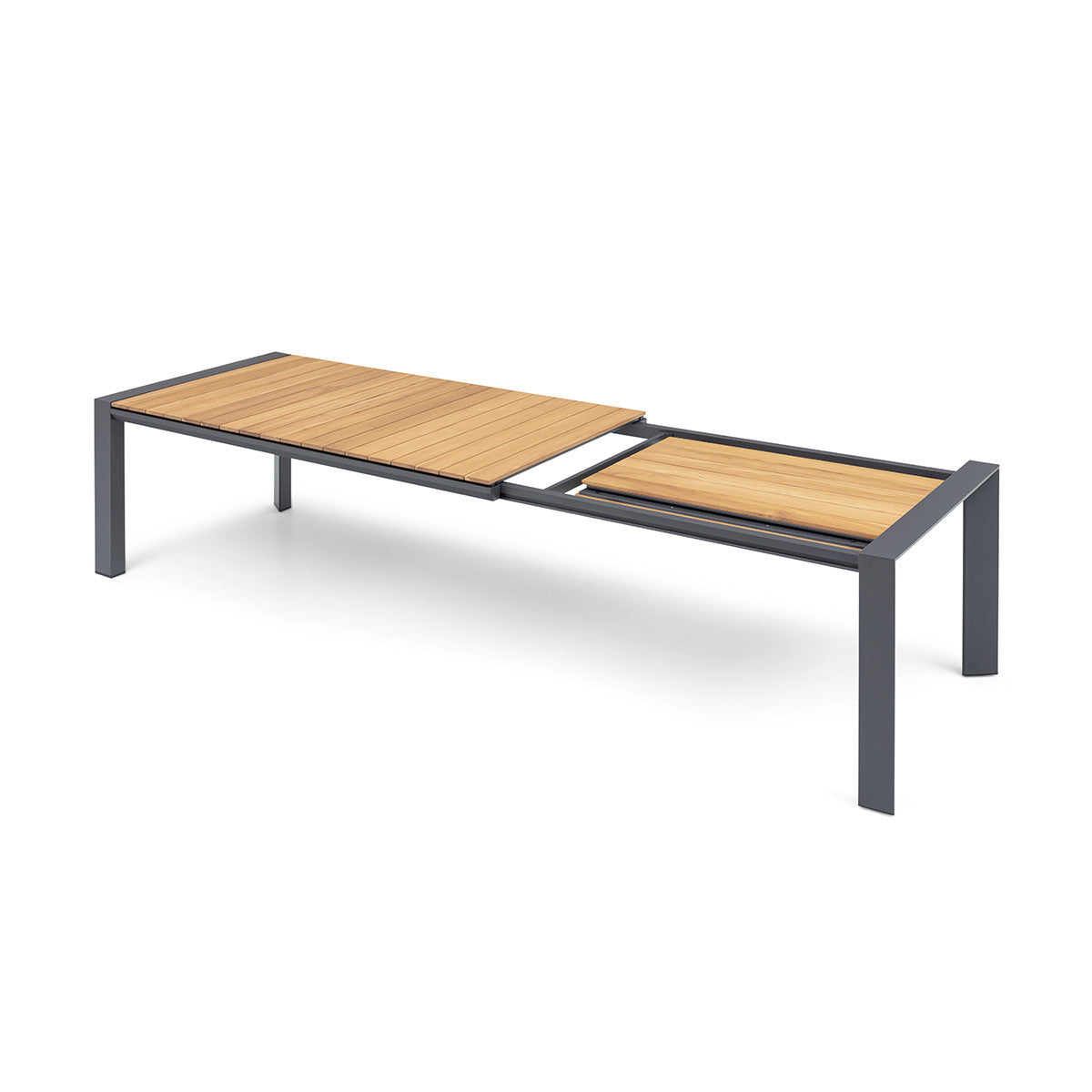 Jakarta Teak Rectangular Extending Dining Table with Milan Dining Chairs - Cool Linen