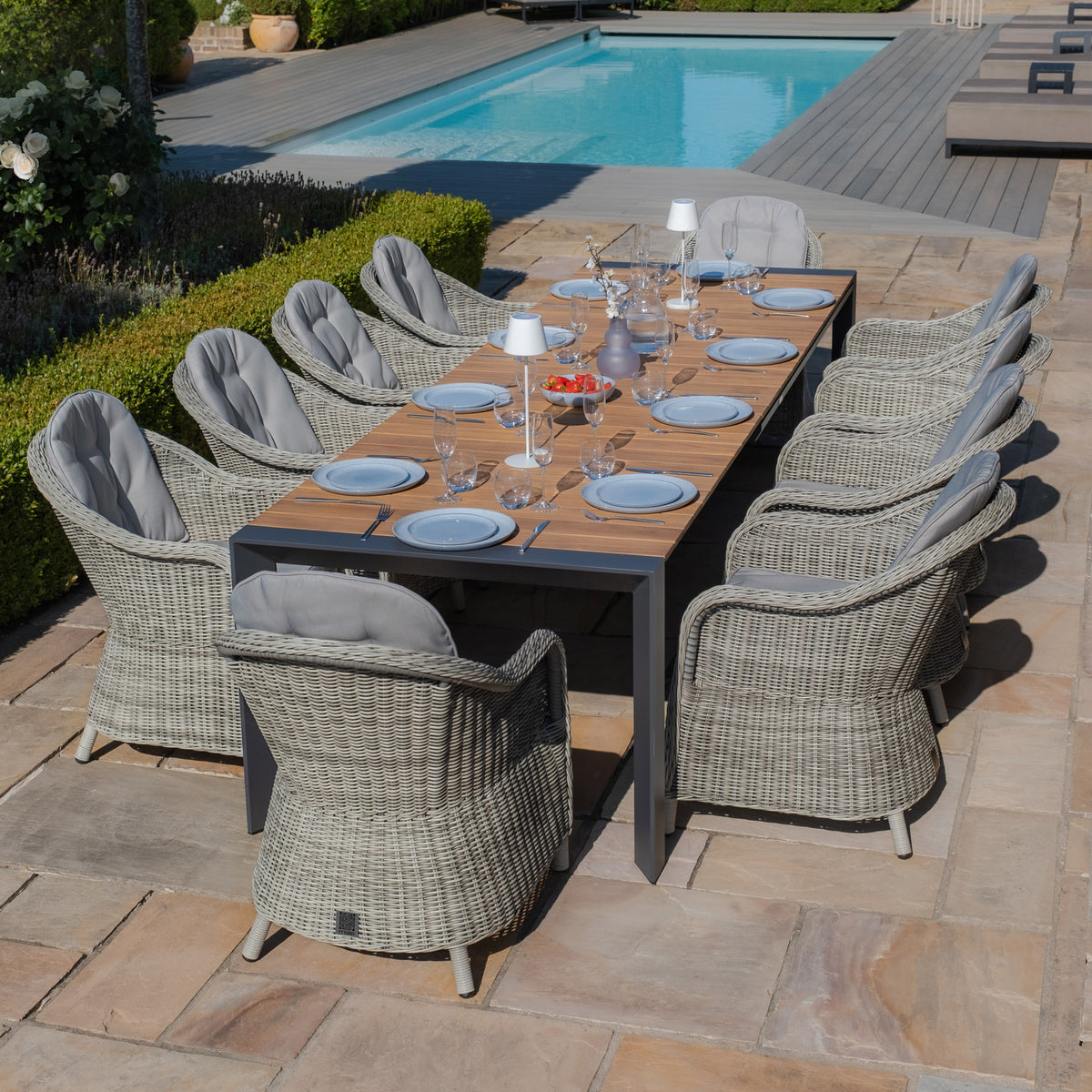 Jakarta Teak Rectangular Extending Dining Table with Oxford Heritage Dining Chairs