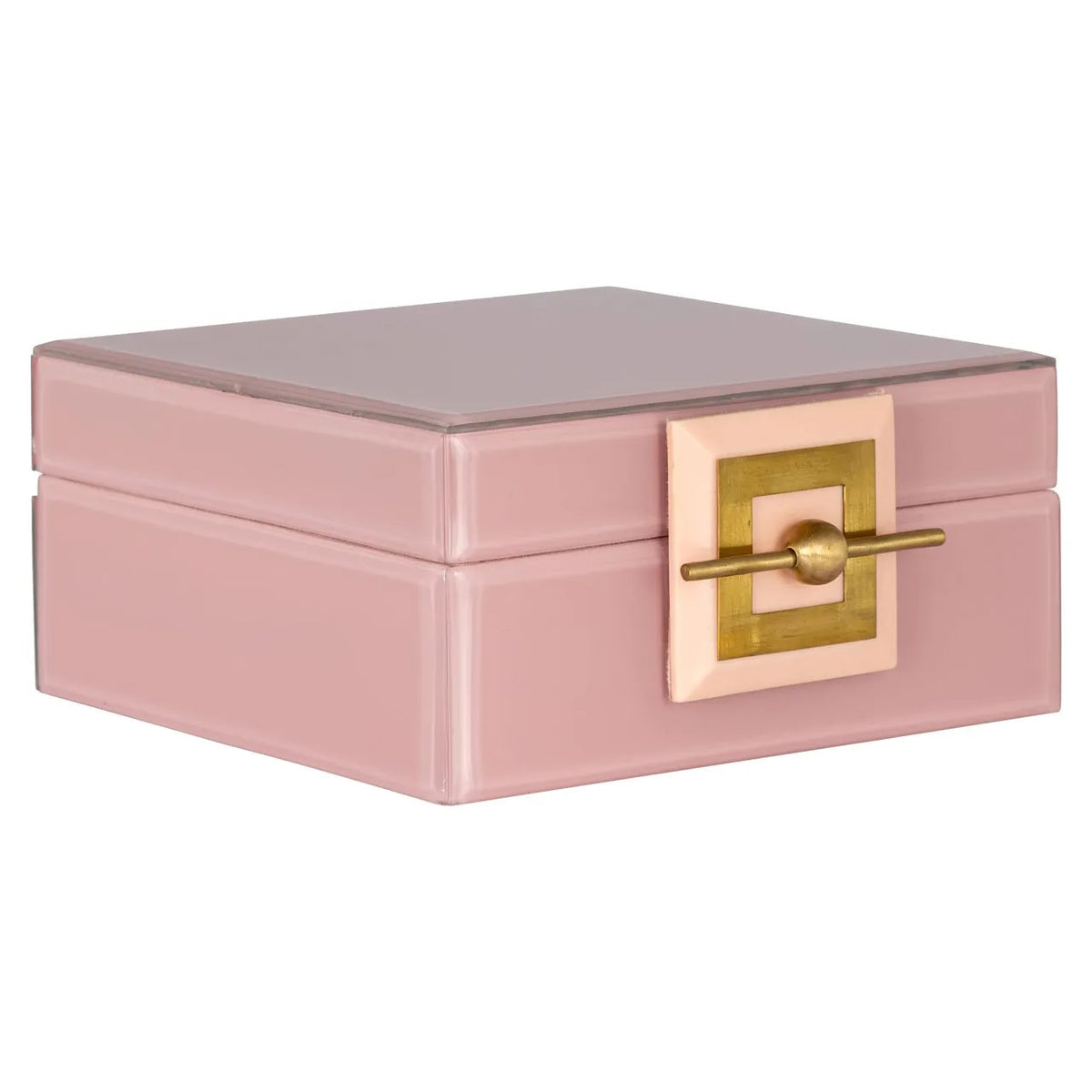 Richmond Interiors Bodine Baby Pink Glass Jewellery Box Small