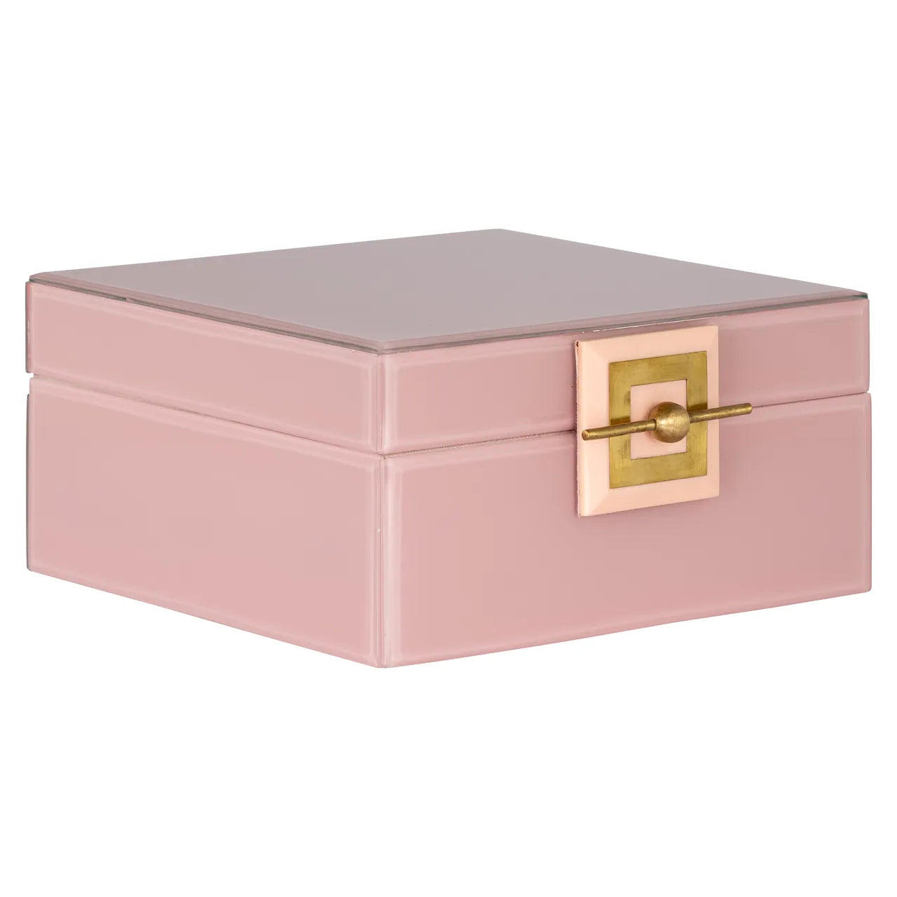 Richmond Interiors Bodine Baby Pink Glass Jewellery Box Large