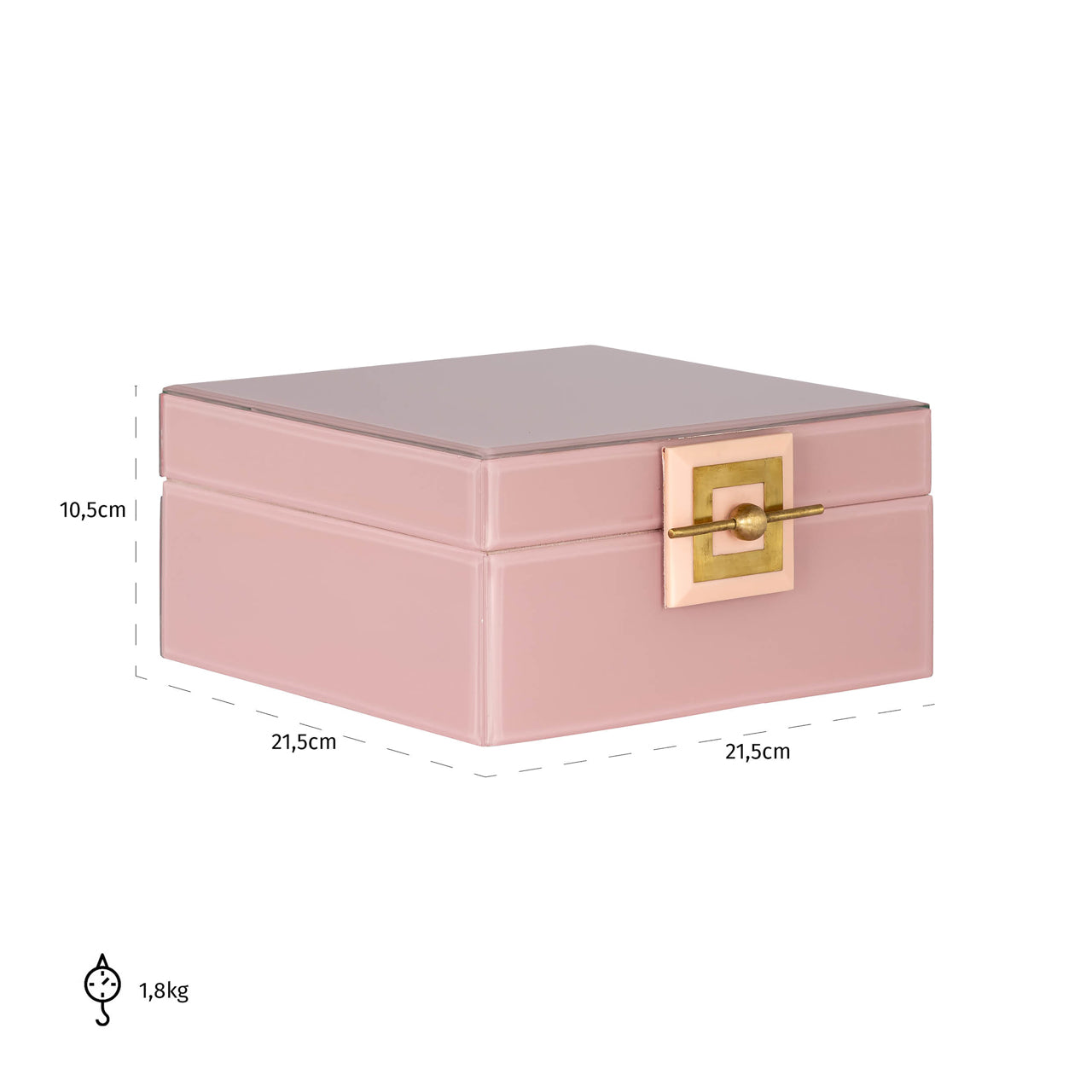 Richmond Interiors Bodine Baby Pink Glass Jewellery Box Large