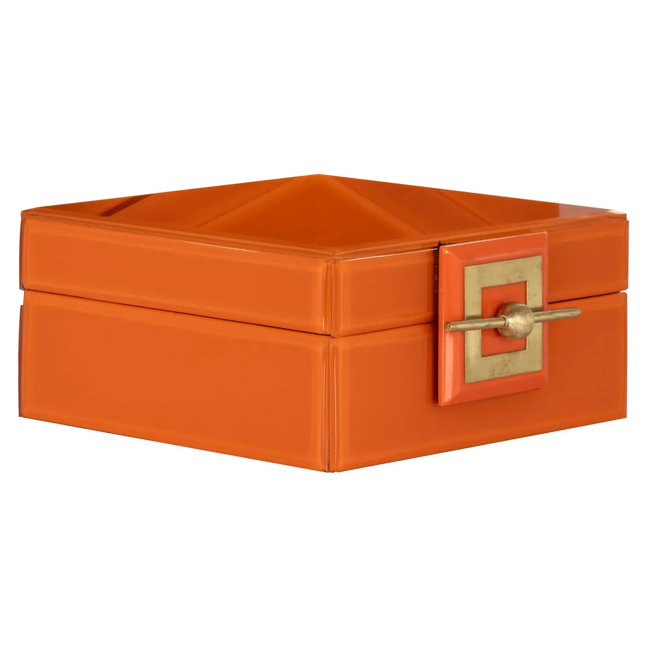 Richmond Interiors Bodine Orange Glass Jewellery Box Small