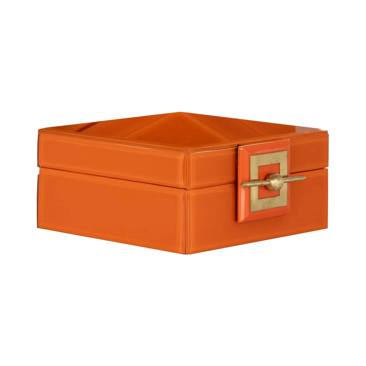 Richmond Interiors Bodine Orange Glass Jewellery Box Small